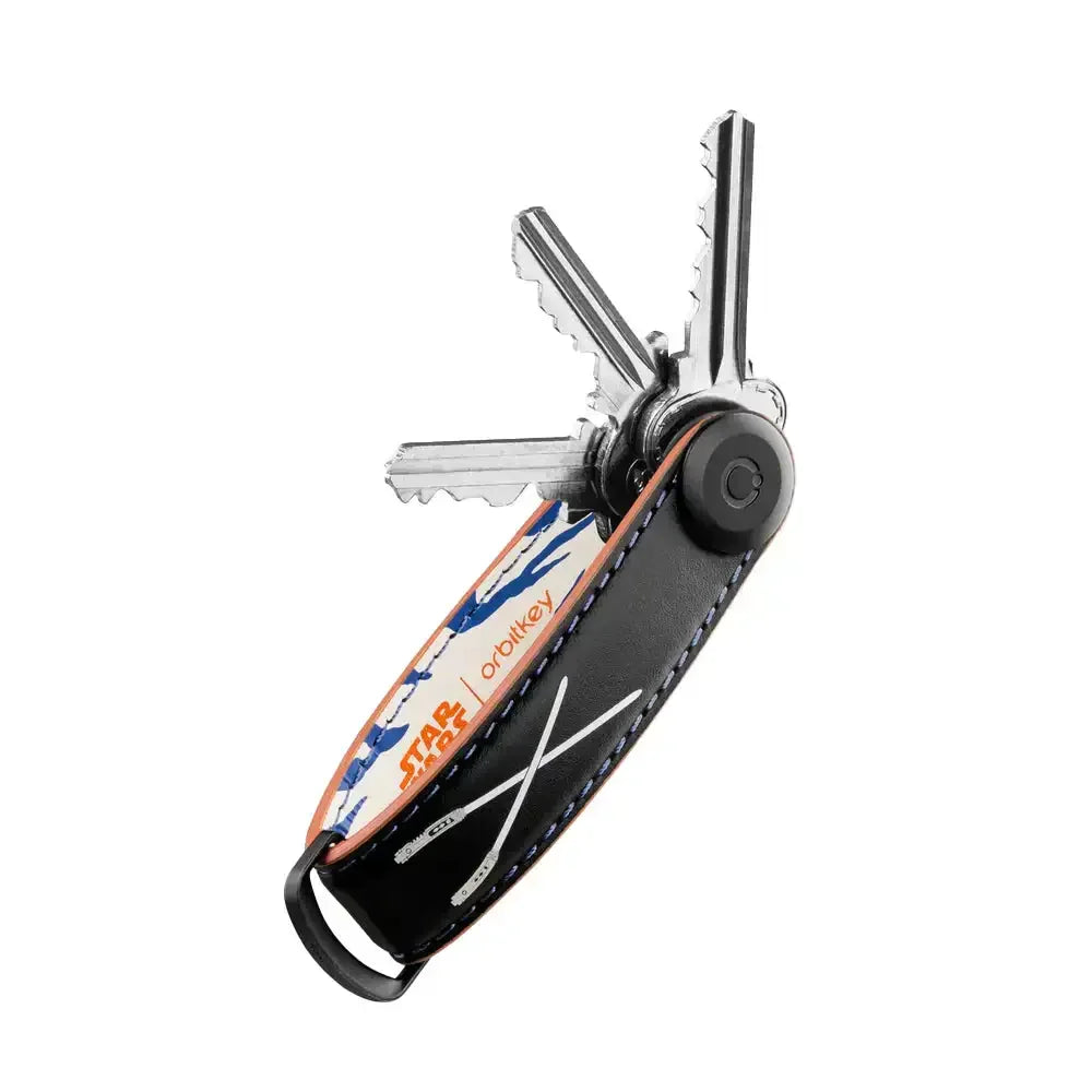 Organizer na klucze Star Wars Orbitkey, czarno-niebieski ze wzorem mieczy świetlnych