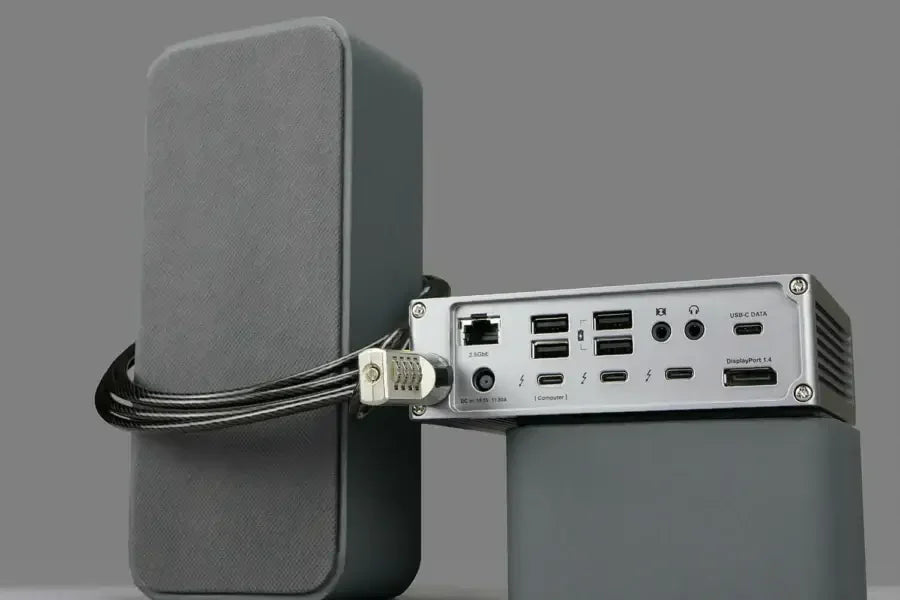Stacja dokująca Thunderbolt 4 z blokadą bezpieczeństwa, porty USB, Ethernet, DisplayPort