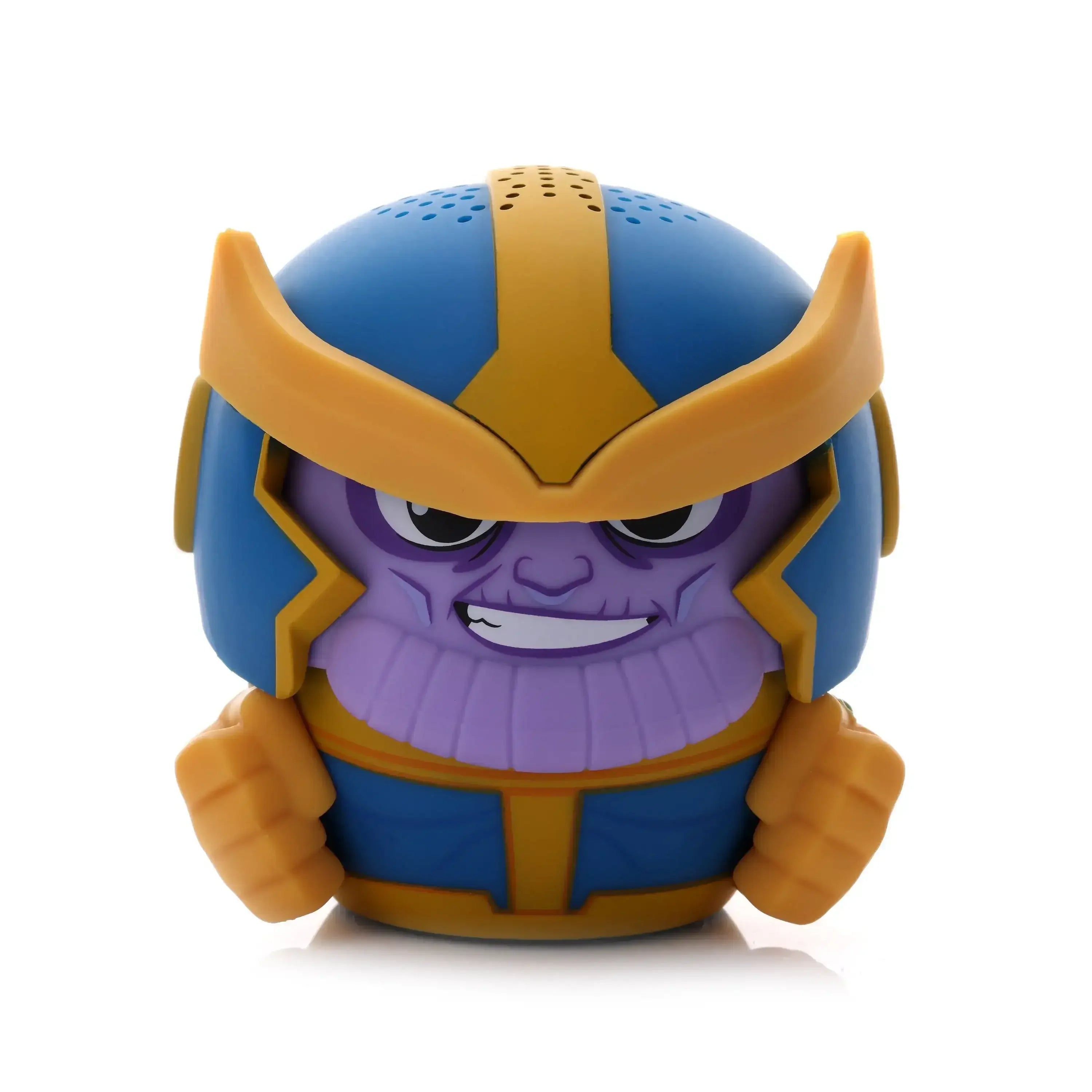 Figurka biurowa Thanos, fioletowy bohater w niebiesko-żółtym hełmie, akcesorium na biurko