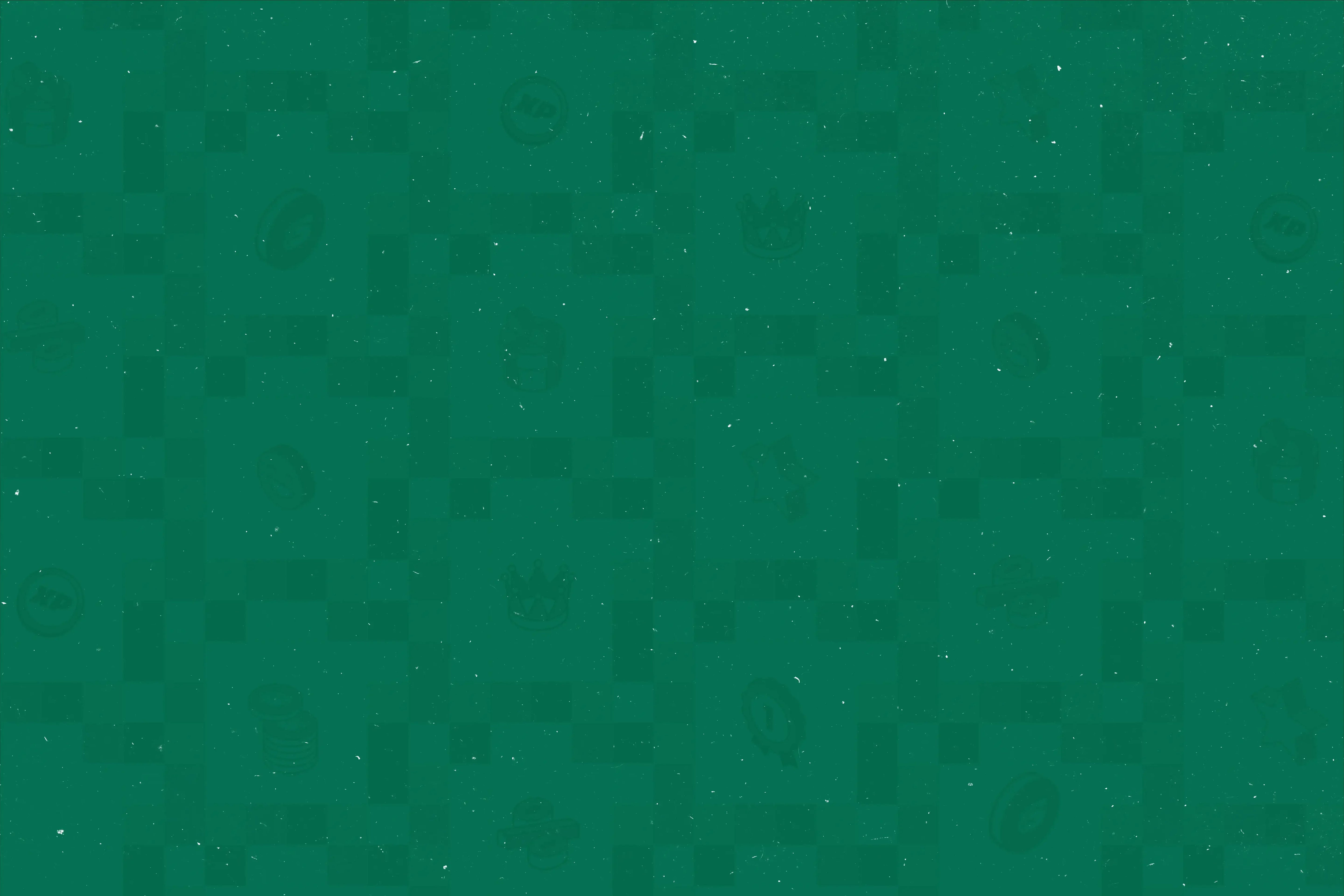 Zielone tło z geometrycznym wzorem i delikatnymi ikonami komputerowymi, minimalistyczny design
