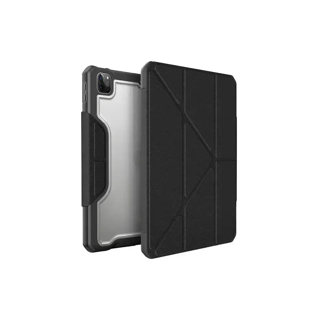 Czarny etui ochronny na iPad Pro 11 2021, przezroczysty tył, składana okładka