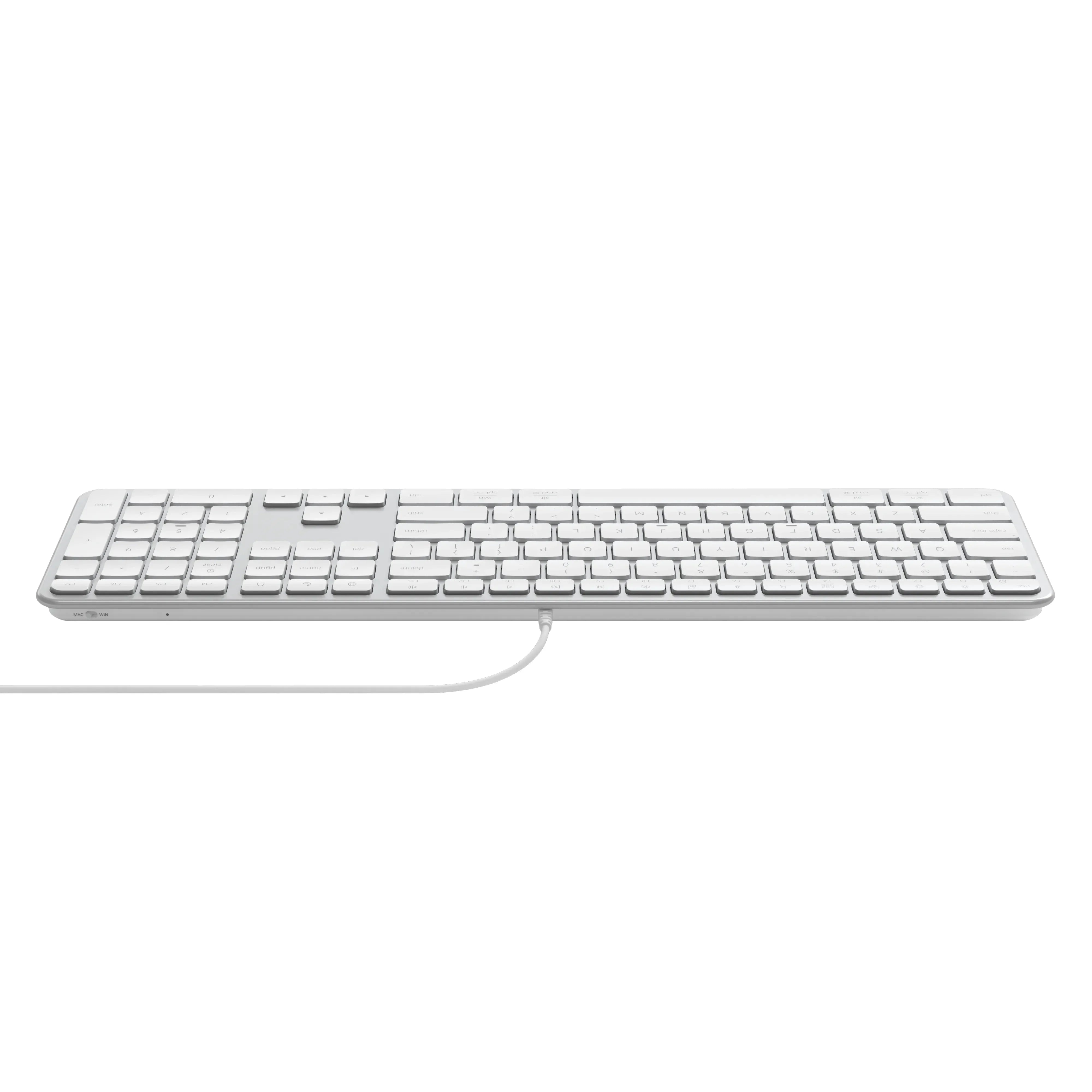 Biała klawiatura mechaniczna z przewodem, idealna do home office i desk setupu