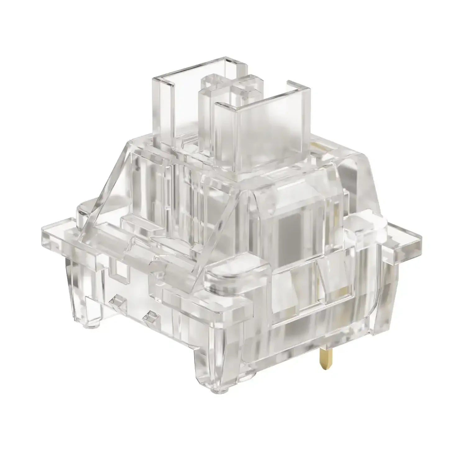 Przezroczysty switch Crystal Pro do klawiatury mechanicznej, widok detali obudowy.