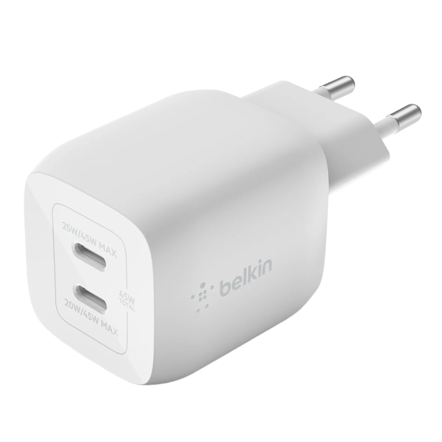 Belkin - BoostCharge Pro Dual USB-C GaN Wall Charger - Podwójna Ładowarka Sieciowa 45W