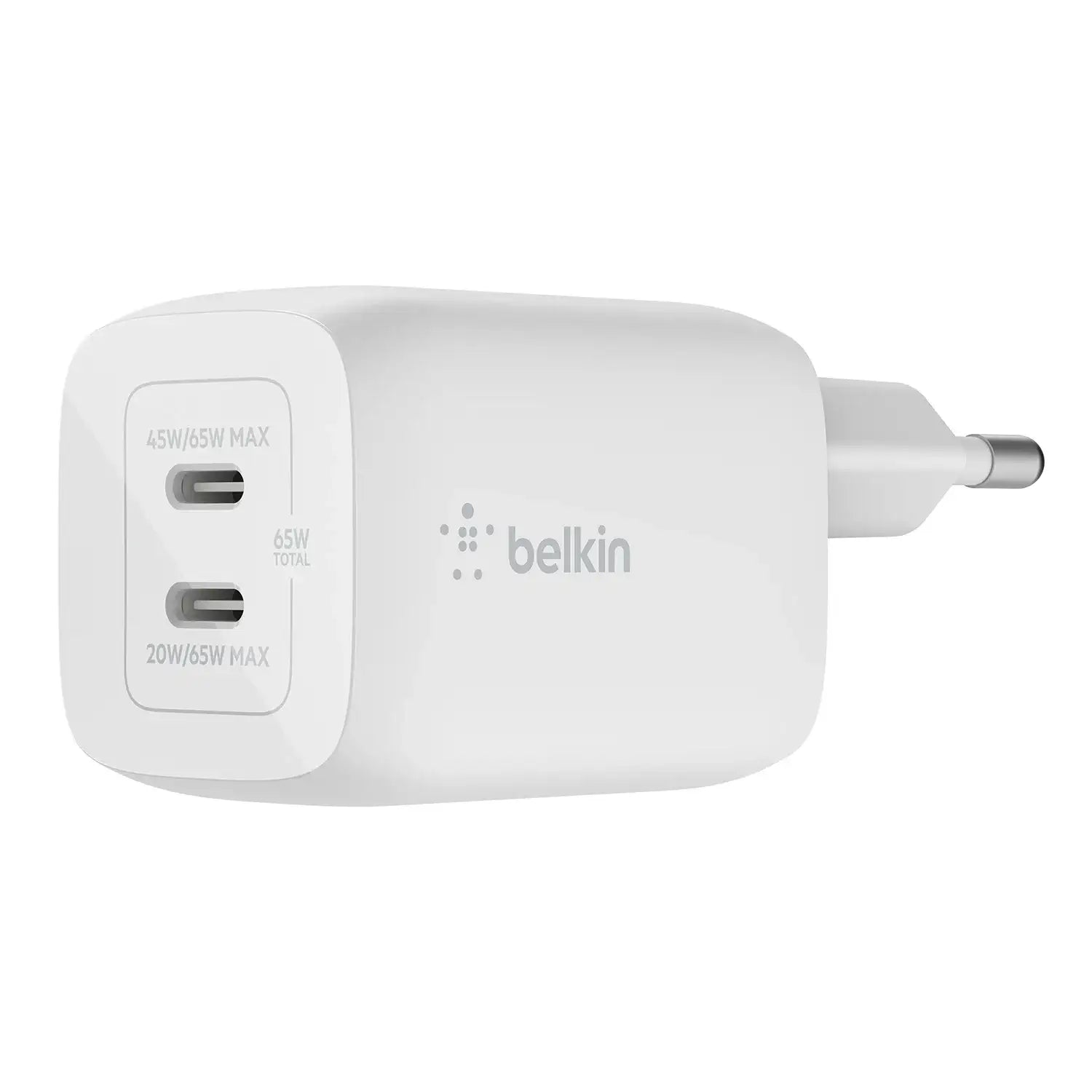 Belkin - BoostCharge Pro Dual USB-C GaN Wall Charger - Podwójna Ładowarka Sieciowa 65W