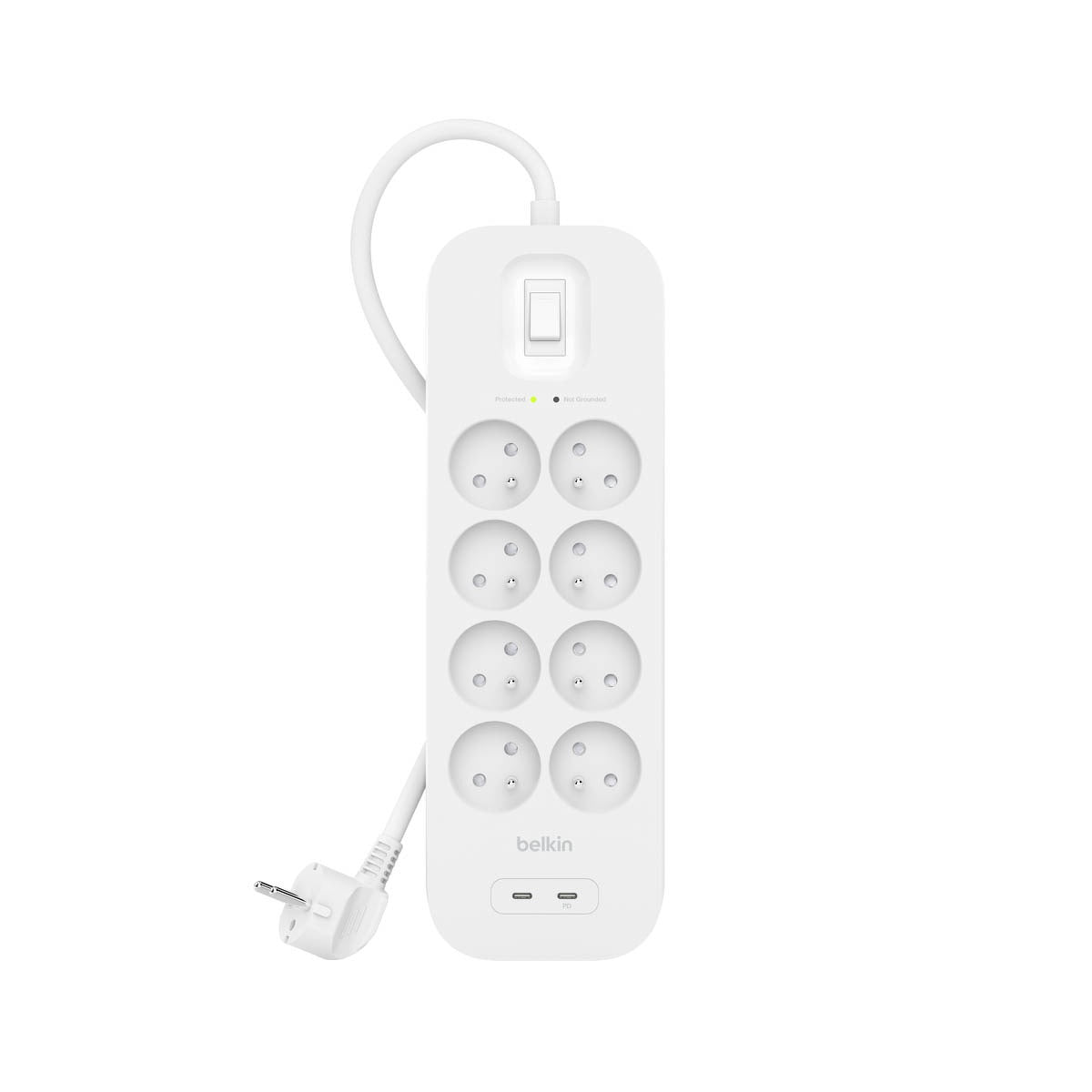 Belkin - listwa zasilająca, 8-portowa + 2xUSB-C 900J