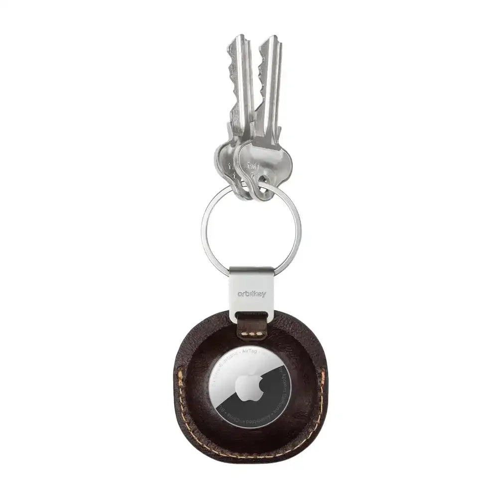 Brelok skórzany na klucze z uchwytem do Apple AirTag, kolor espresso