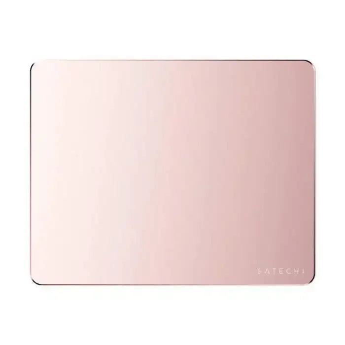 Prostokątna aluminiowa podkładka pod mysz w kolorze różowego złota, minimalistyczny design