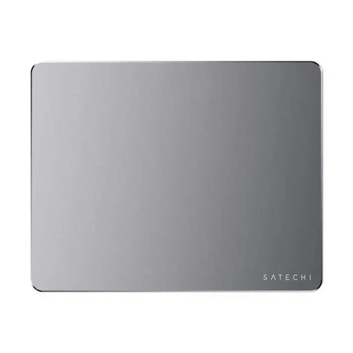 Aluminiowa podkładka pod mysz, prostokątna, gładka powierzchnia, szara, minimalistyczny design