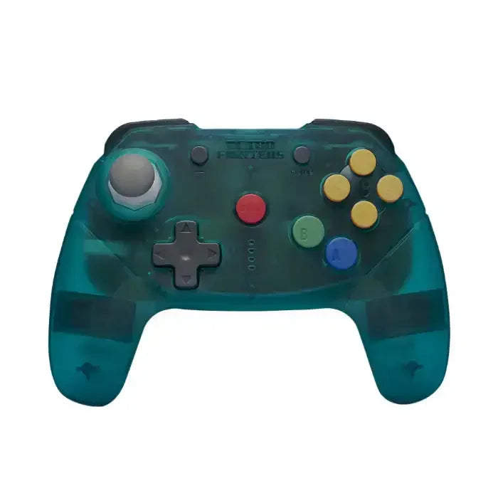 Pad do konsoli w kolorze transparentnym niebieskim, joystick, przyciski ABXY