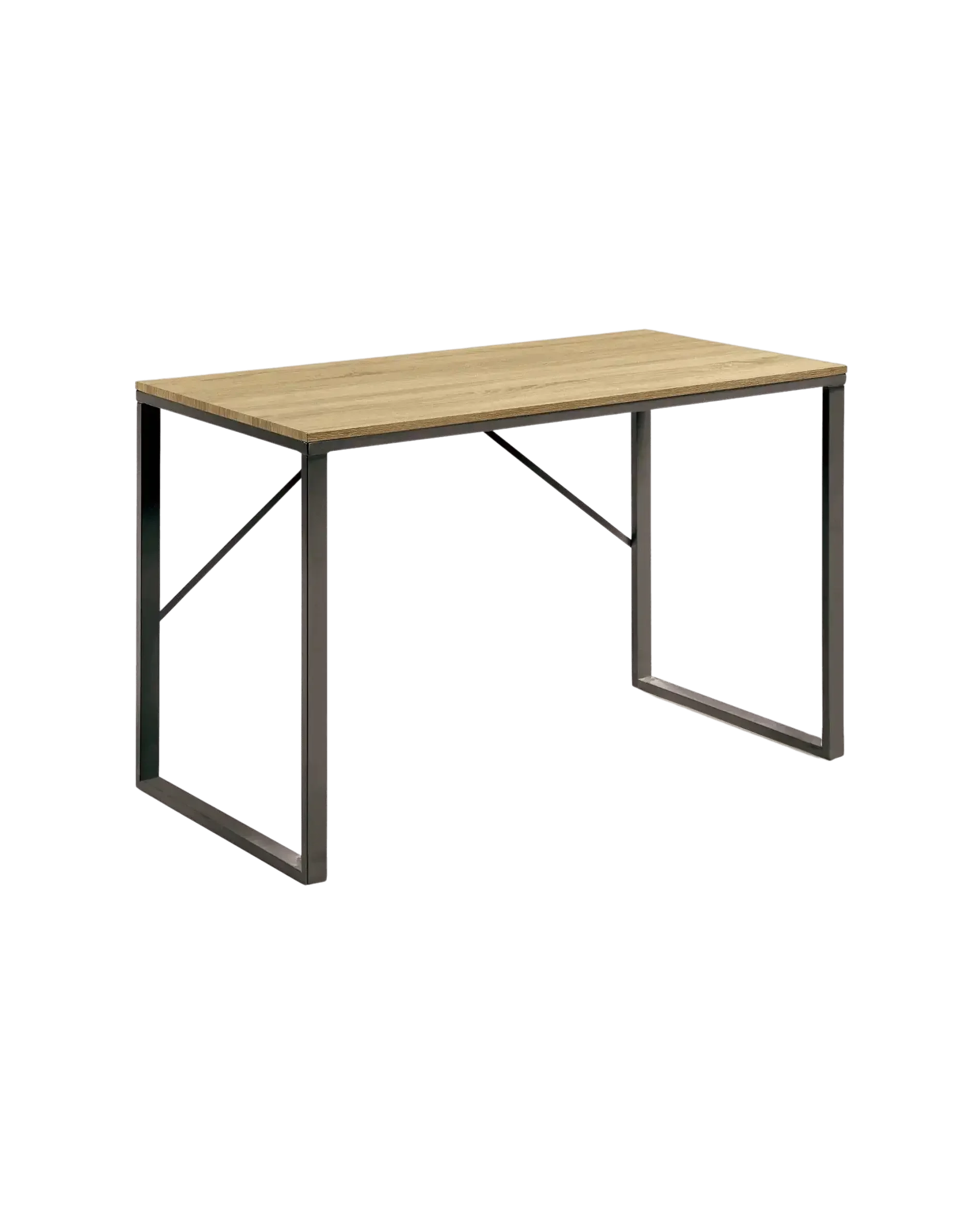 Biurko z drewnianym blatem i metalowymi nogami, idealne do domowego biura desk setup