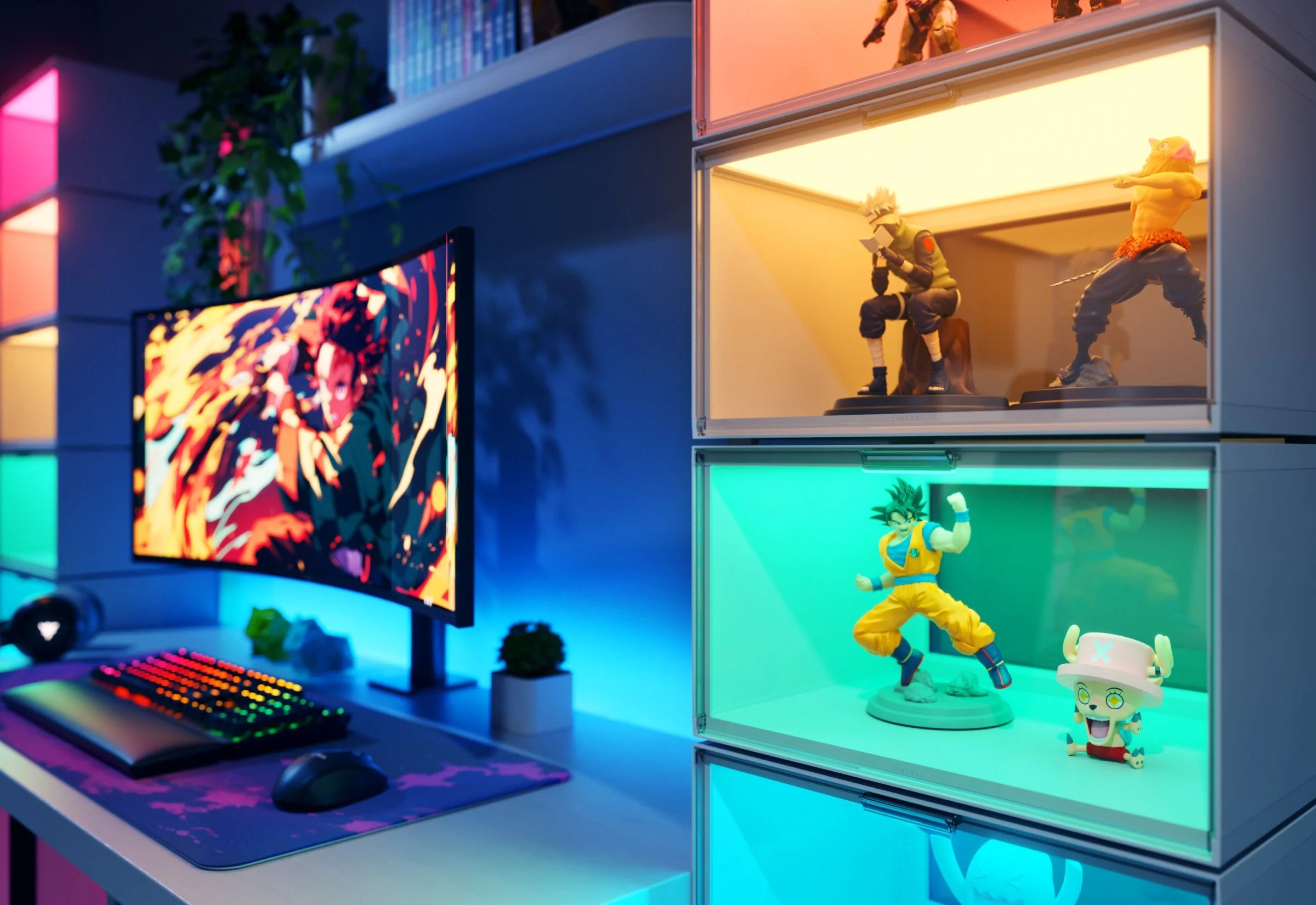 Nanoleaf x Fantaqi - EXPO Smart LED Display Case Starter Pack - 4 Gabloty z Podświetleniem LED