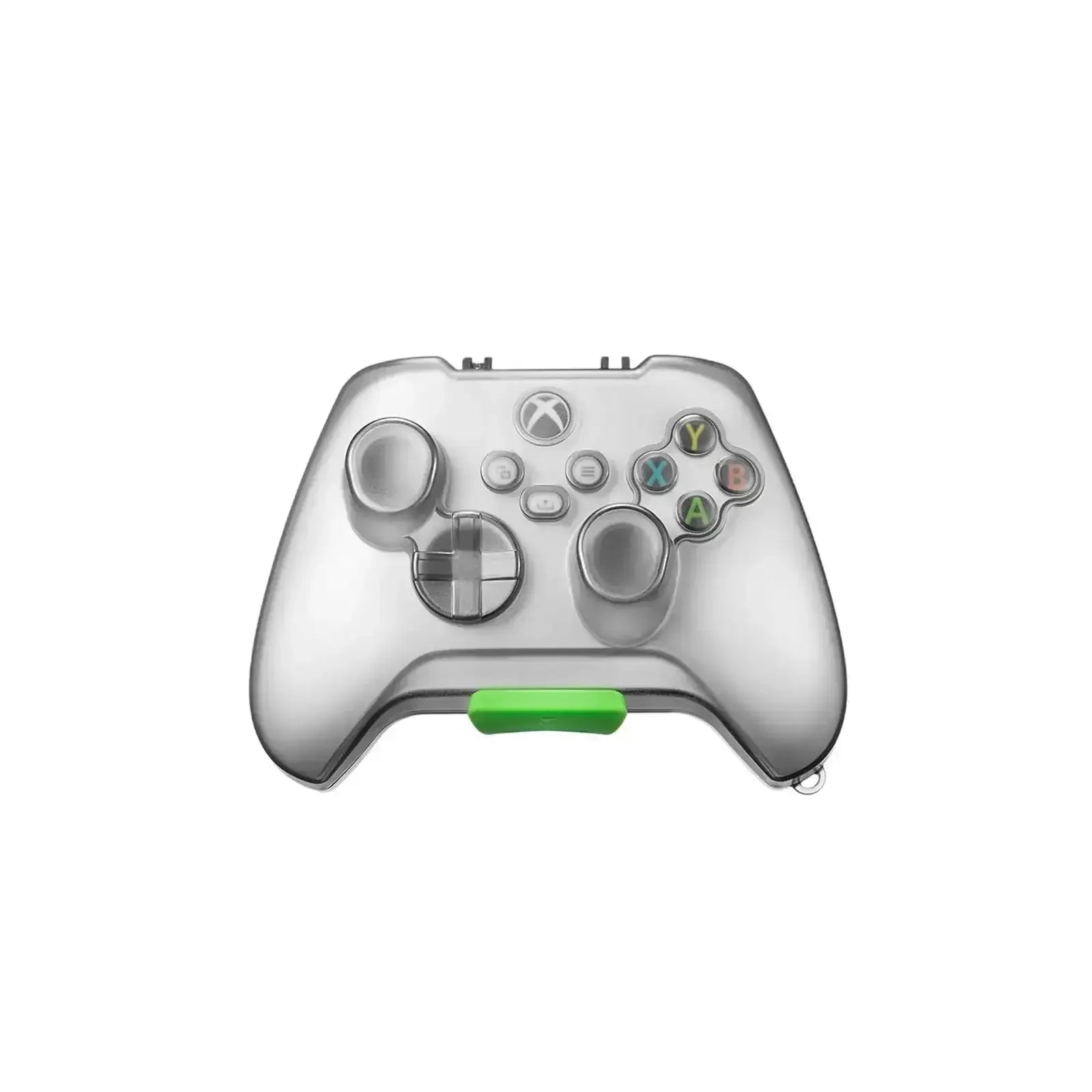Przezroczysty gamepad do Xbox z zielonym przyciskiem, kontroler do gier na biurko