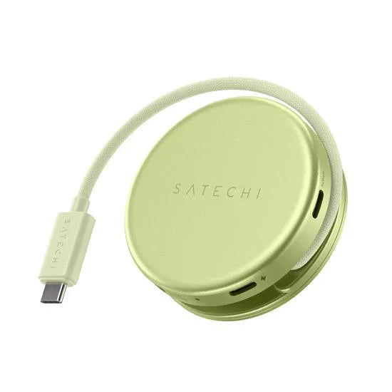Zielona ładowarka bezprzewodowa Satechi z portem USB-C, idealna do home office i desk setupu