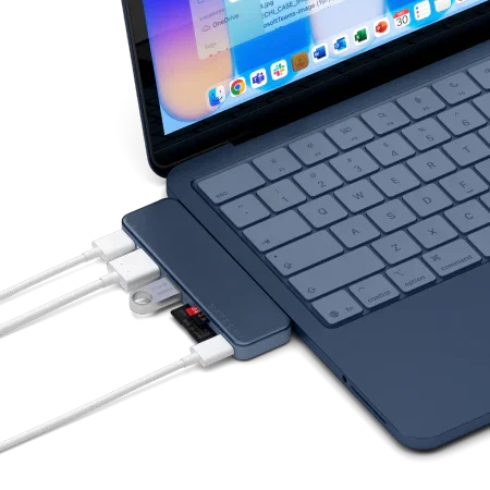 Stacja dokująca USB-C z kablem do laptopa, idealna dla home office i biurka