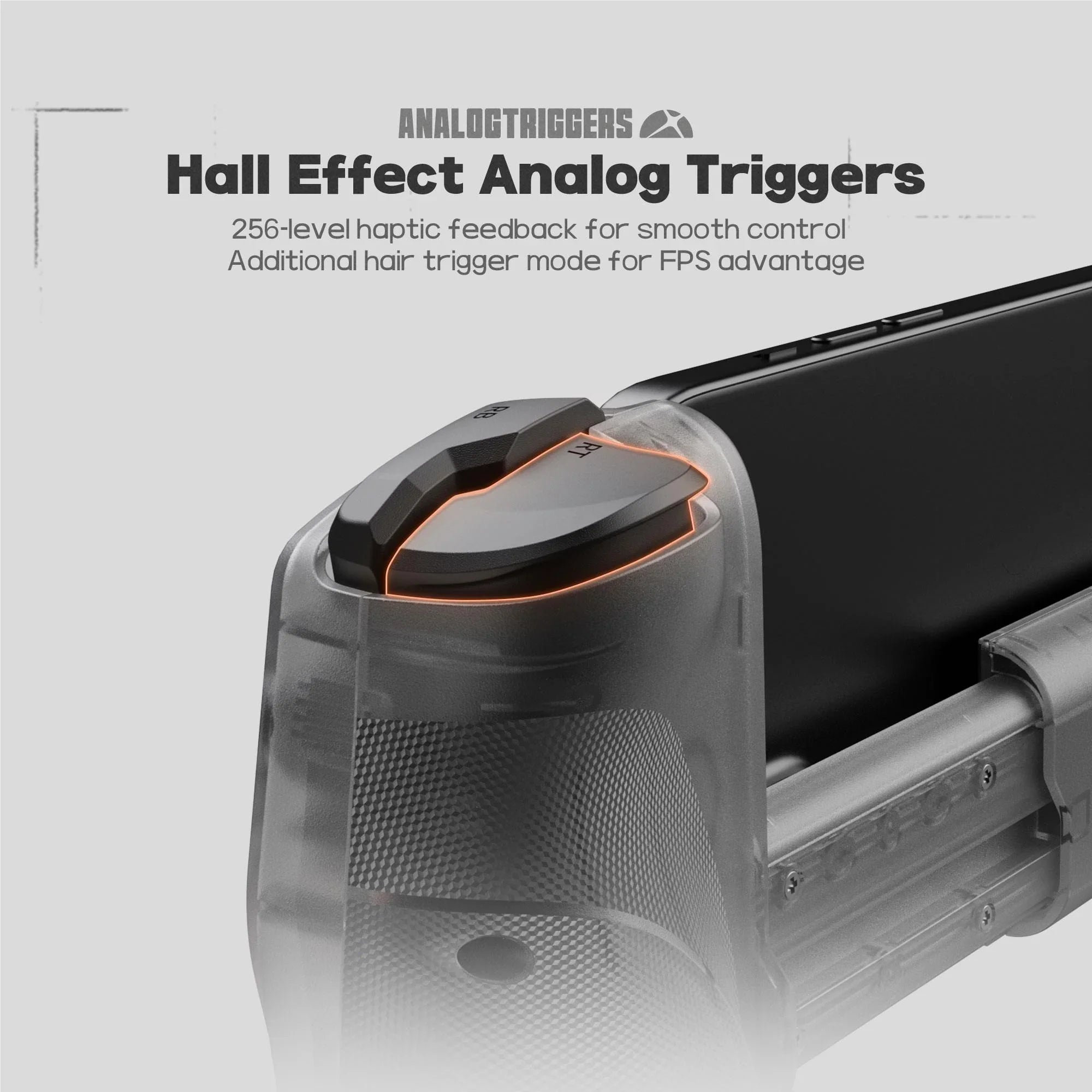 Analogowe spustki z efektem Halla, 256-poziomowa vibracja, tryb hair trigger dla FPS