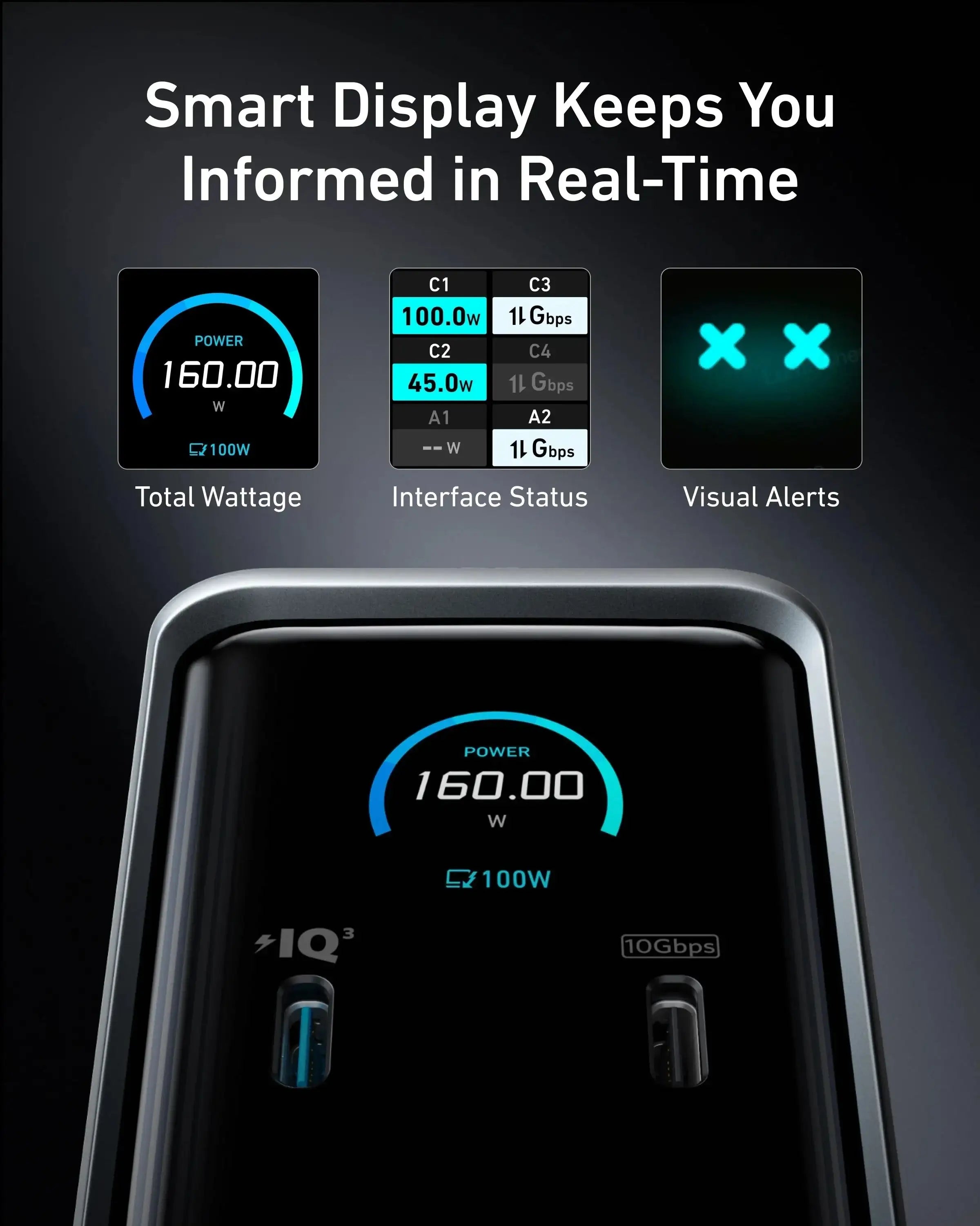 Anker - Prime Charging Docking Station (14-in-1, Dual Display, 160W)