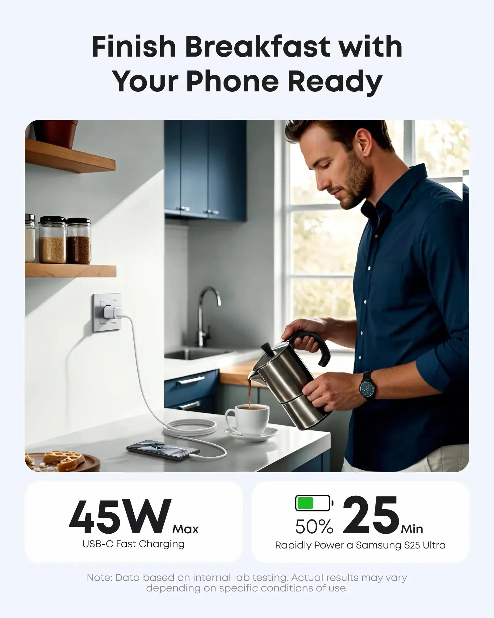 Anker - Nano Charger (45W) with USB-C to USB-C Cable