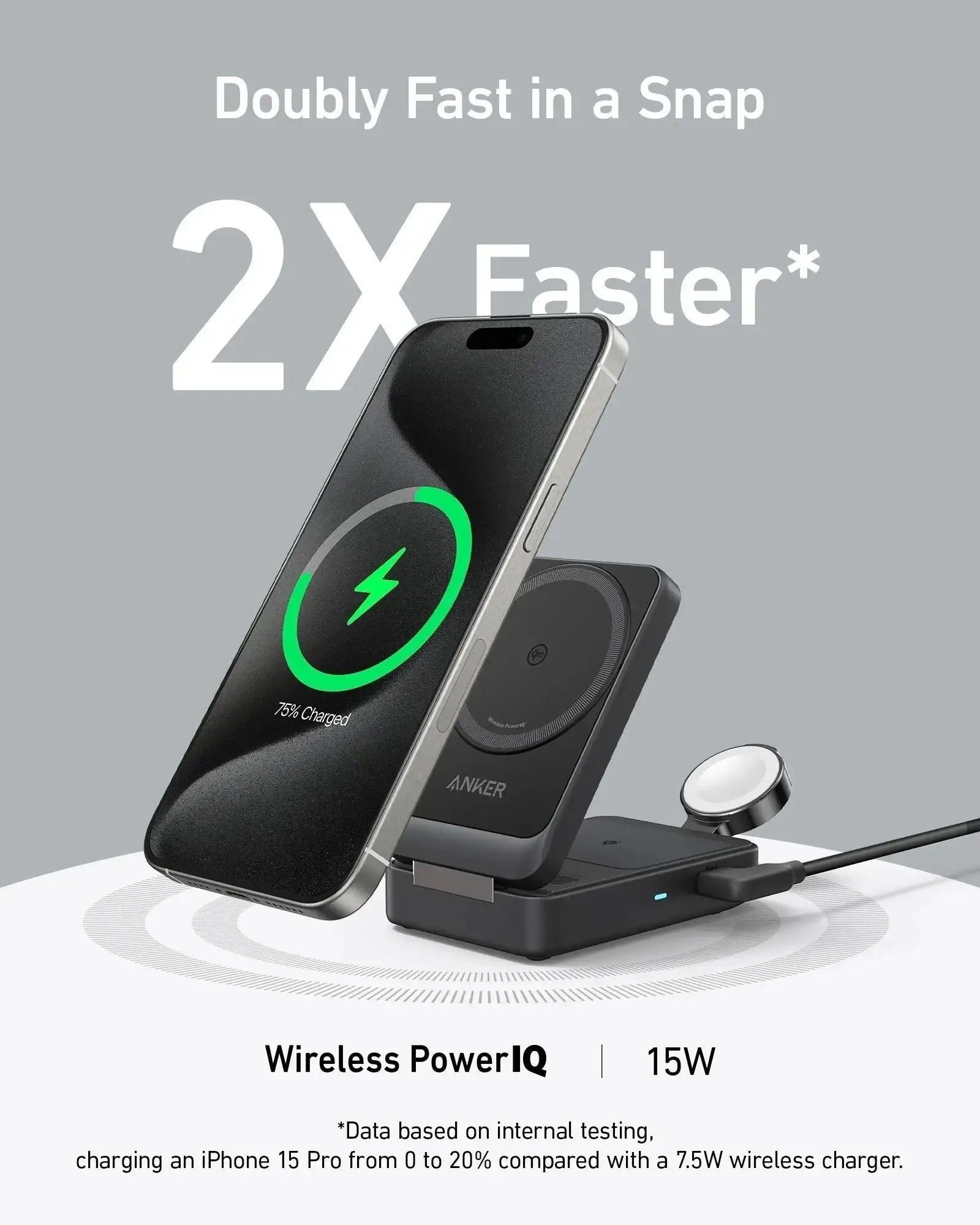Anker - MagGo Wireless Charging Station (Foldable 3-in-1) - Ładowarka Składana z MagSafe