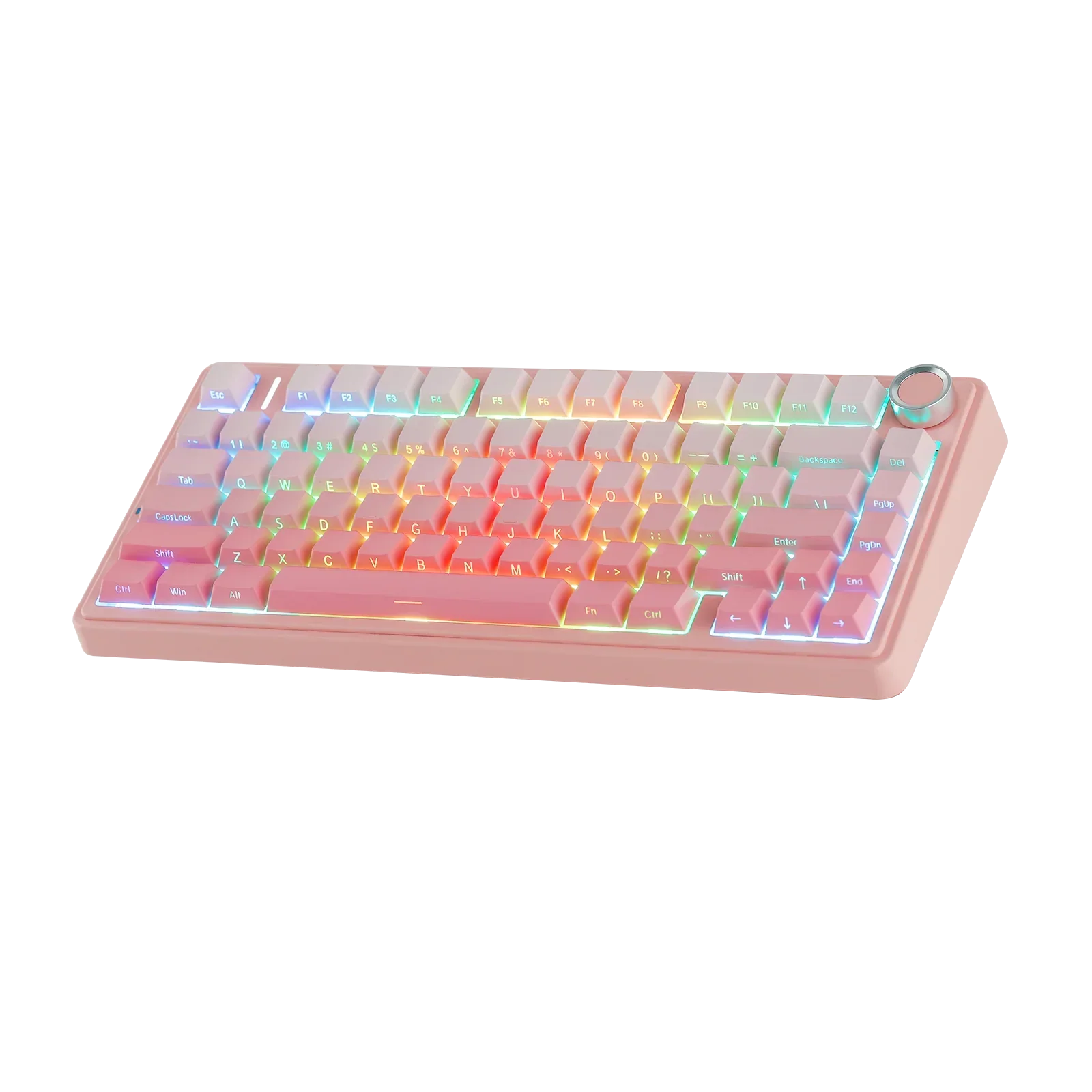 Różowa klawiatura mechaniczna z RGB, idealna do home office i personalizacji desk setupu
