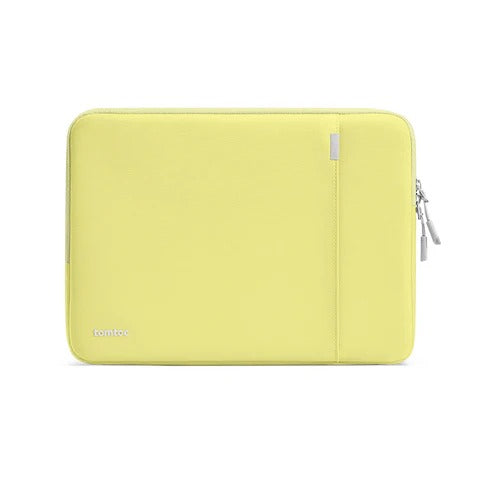 Żółta torba na laptopa z zamkiem, idealna do home office i biura