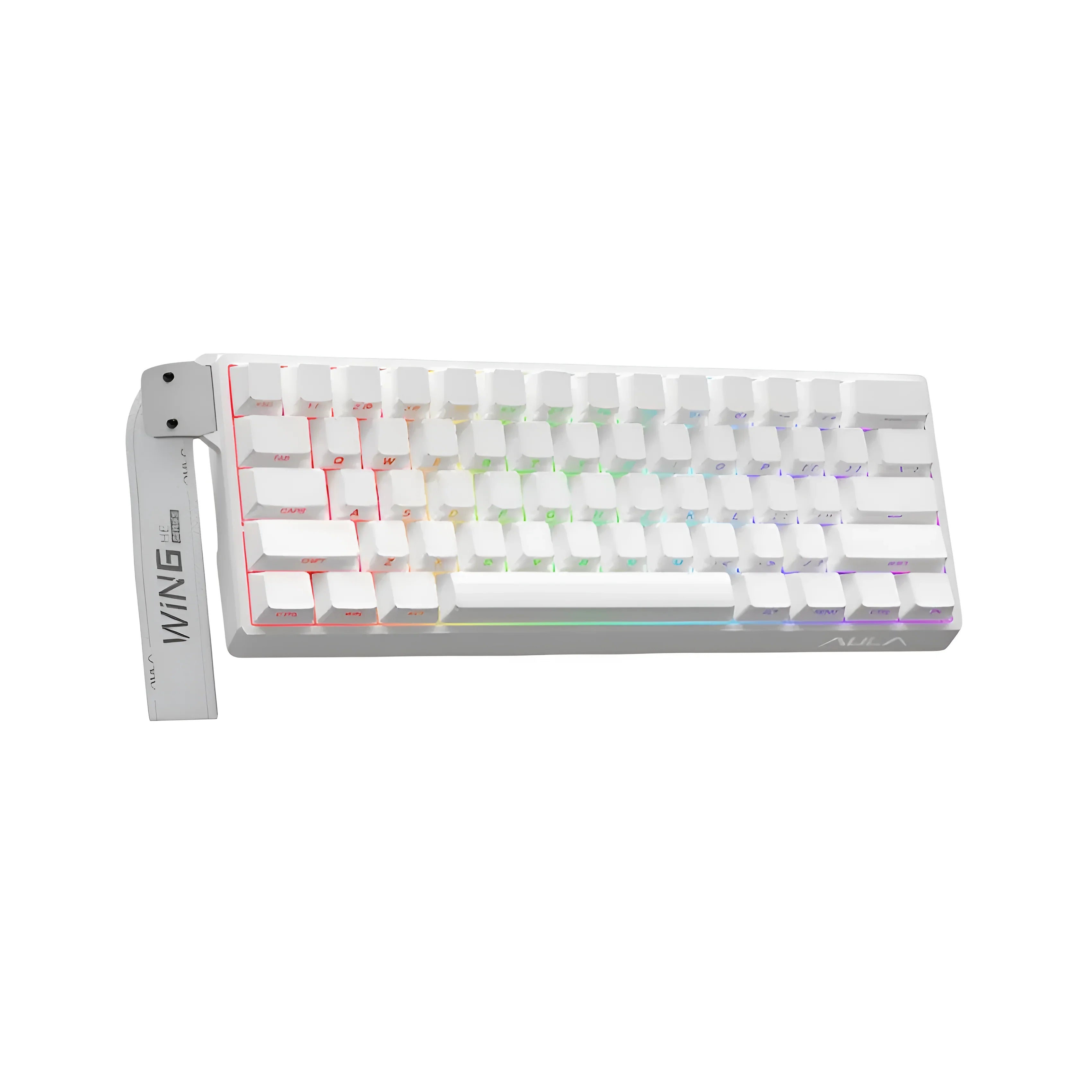 Biała klawiatura mechaniczna z RGB, idealna do home office i personalizacji desk setupu