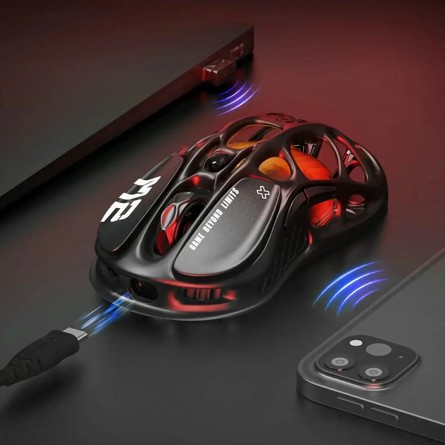GravaStar - Mercury M2 Stealth Black Wireless Gaming Mouse - Bezprzewodowa Mysz Gamingowa