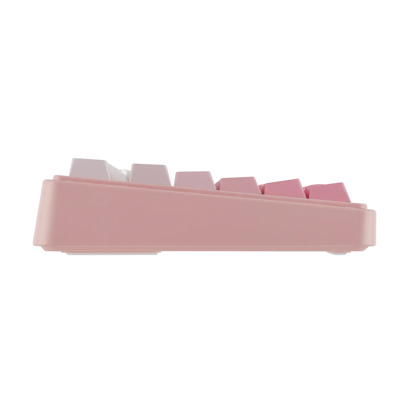 Różowa klawiatura mechaniczna z pastelowymi keycapami, idealna do home office i personalizacji desk setupu