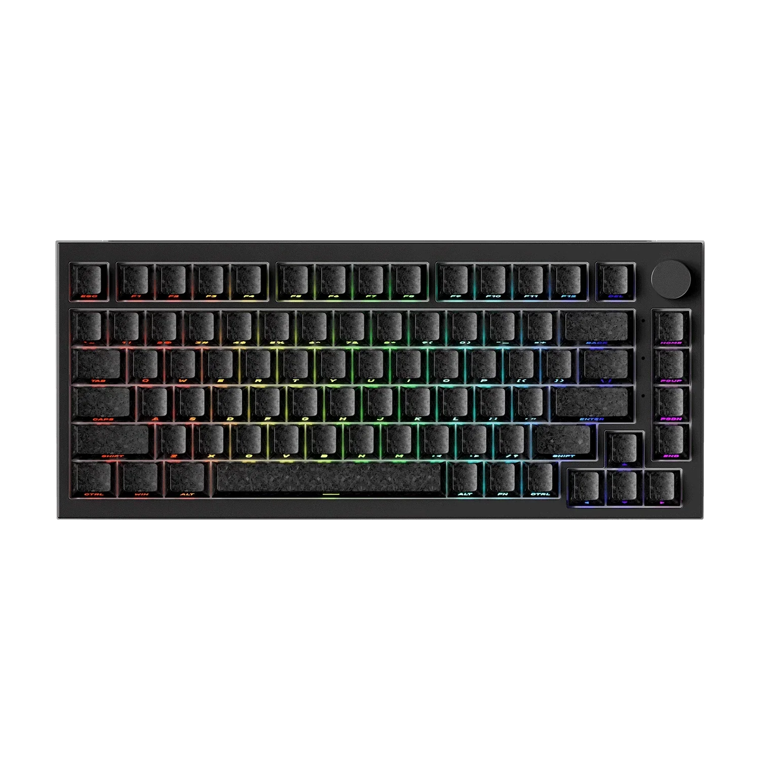 Czarna klawiatura mechaniczna z RGB podświetleniem, idealna do home office i personalizacji