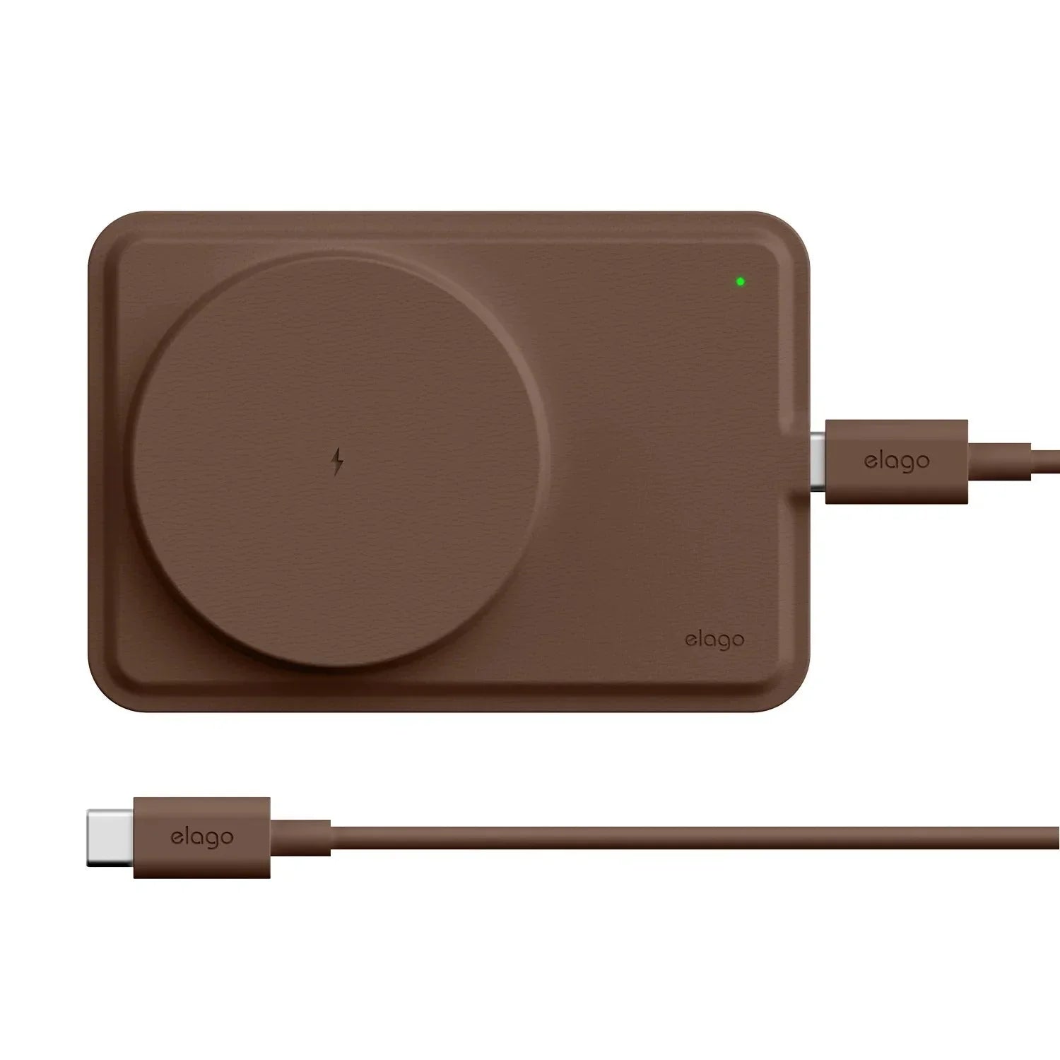 Brązowa ładowarka bezprzewodowa elago z kablem USB-C do Home Office