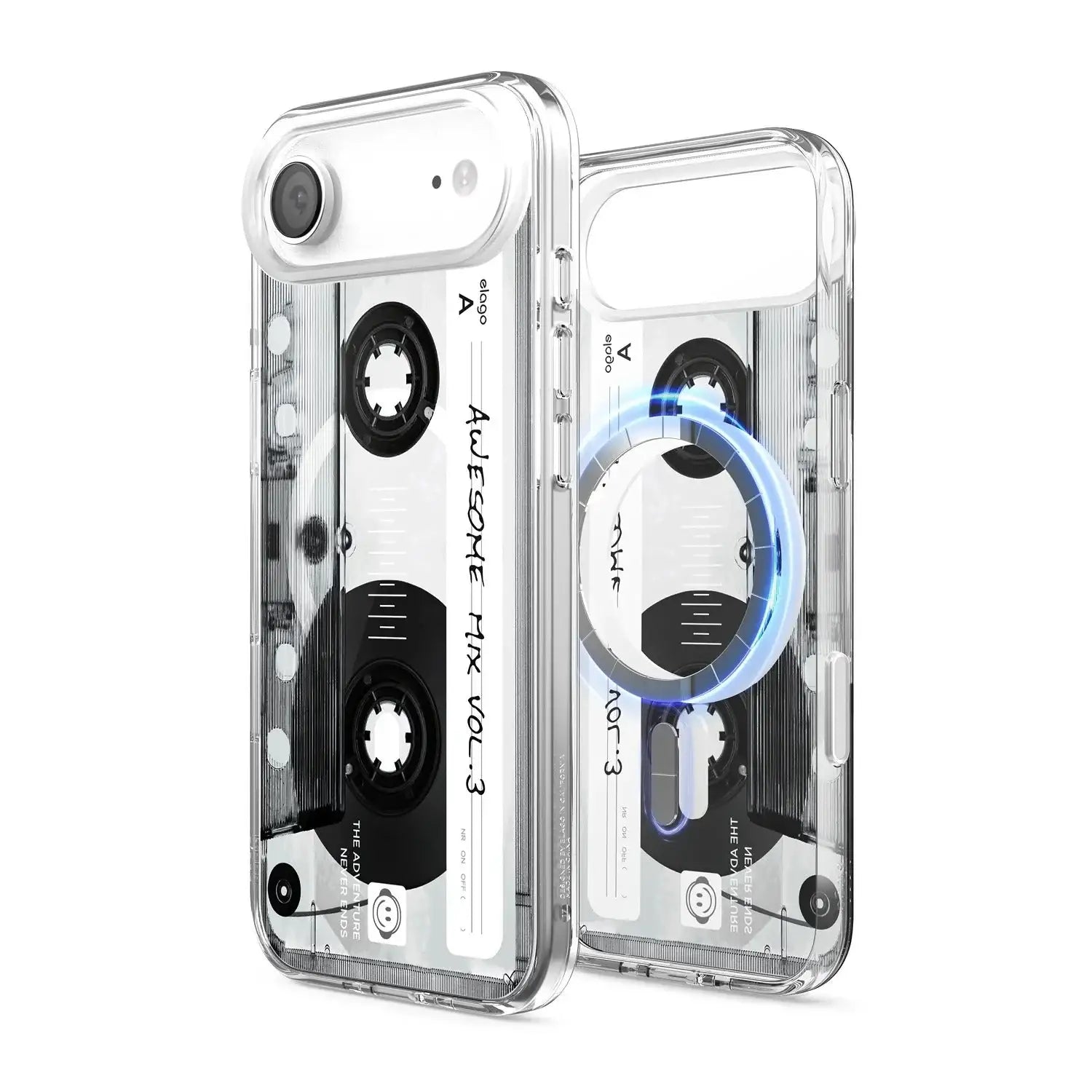 Elago – Cassette Tape 2 Monthly MagSafe do iPhone 17 / Pro / Pro Max / Air - Przezroczyste Etui do iPhone Kaseta