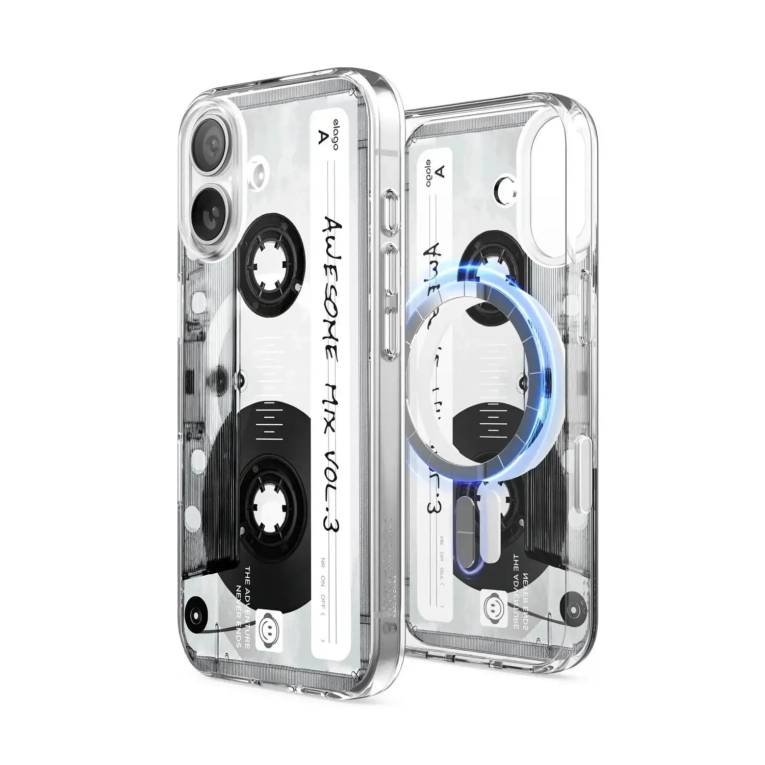 Elago – Cassette Tape 2 Monthly MagSafe do iPhone 17 / Pro / Pro Max / Air - Przezroczyste Etui do iPhone Kaseta