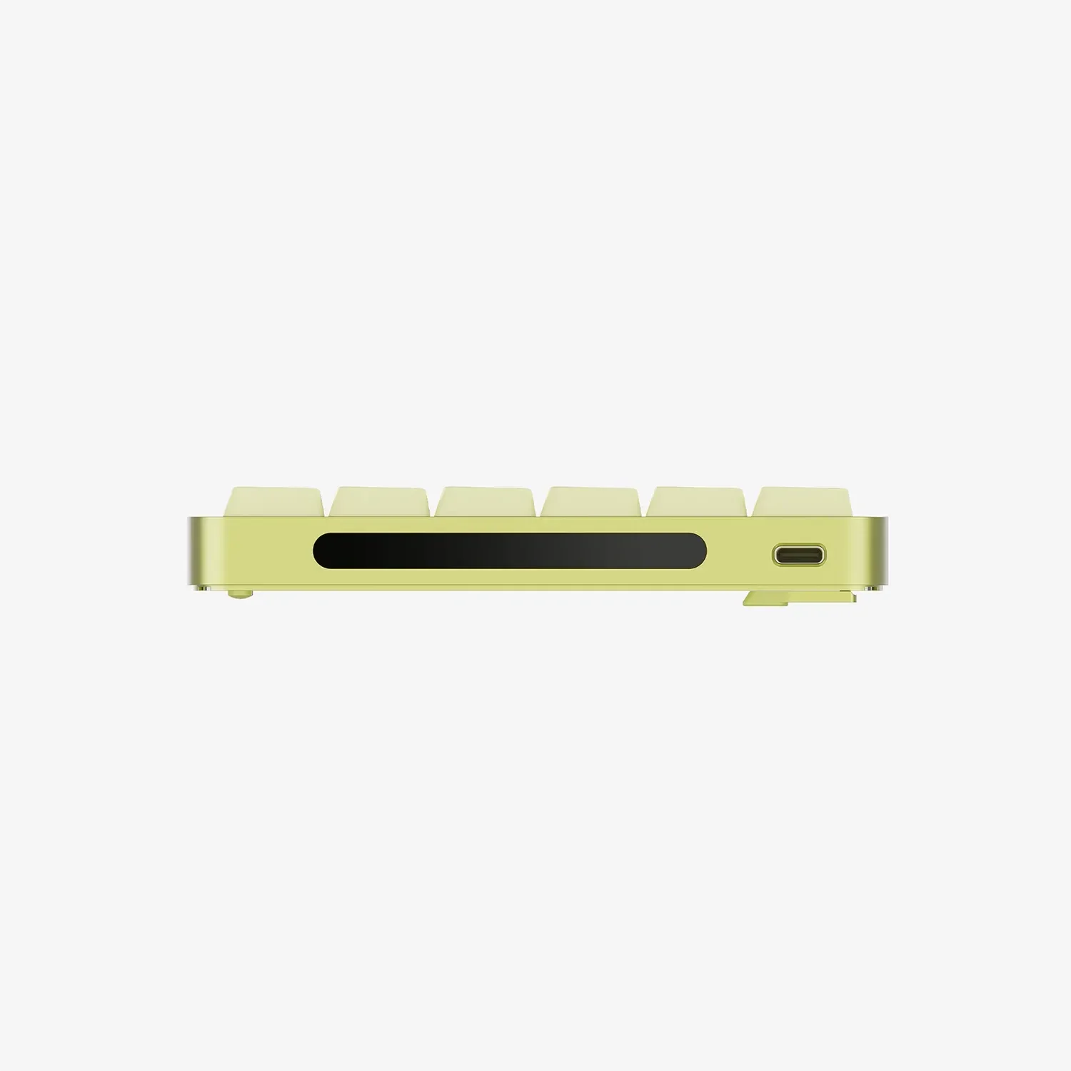 Żółta klawiatura mechaniczna z portem USB-C, idealna do home office i personalizacji desk setupu