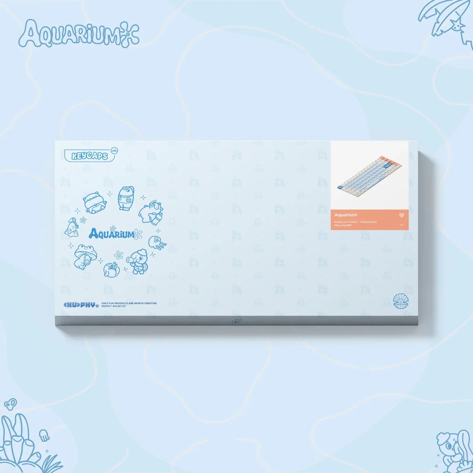 Zestaw keycapów Aquarium z motywem morskim do klawiatury mechanicznej, personalizacja desk setupu