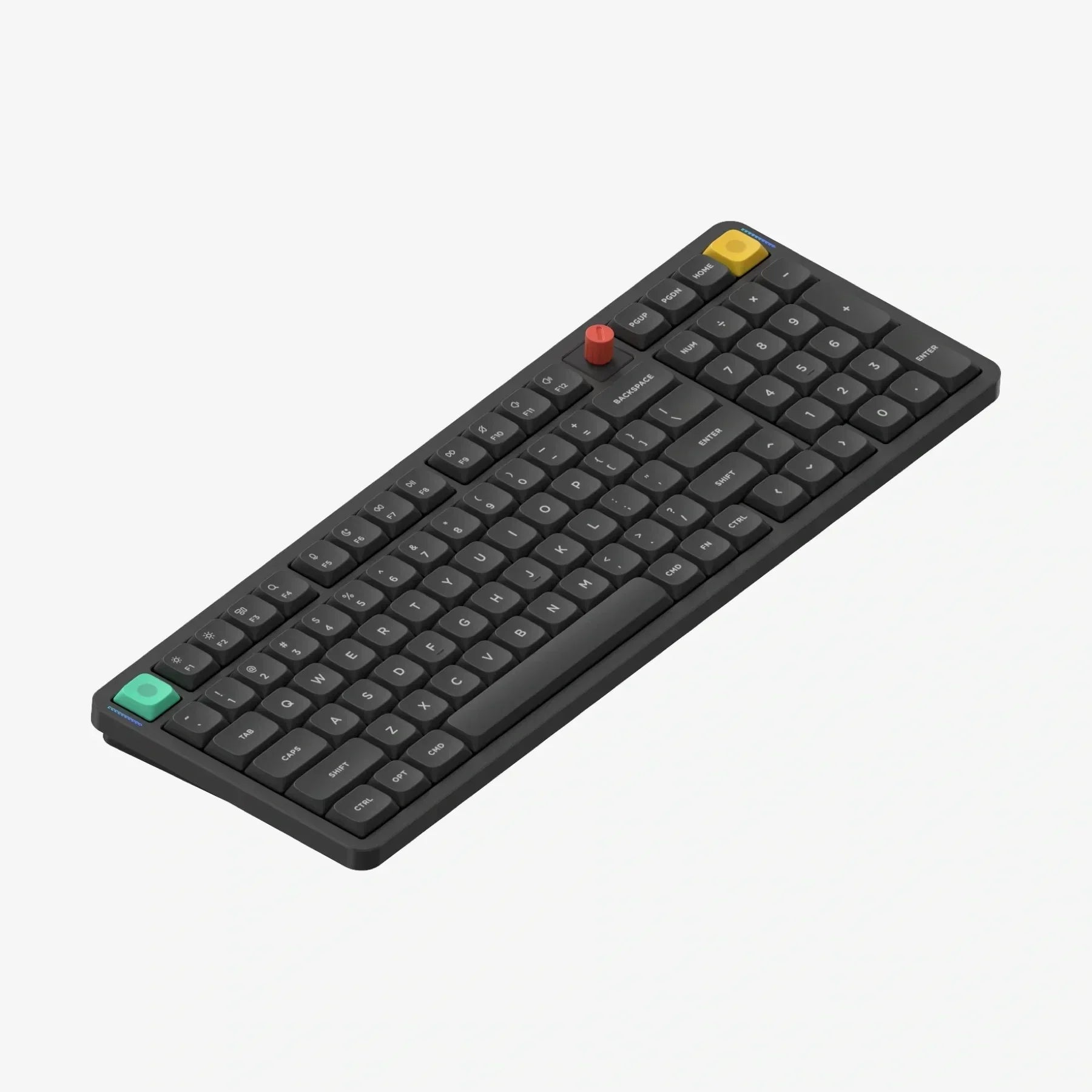 Czarna klawiatura mechaniczna z kolorowymi keycapami, idealna do home office i personalizacji desk setupu.