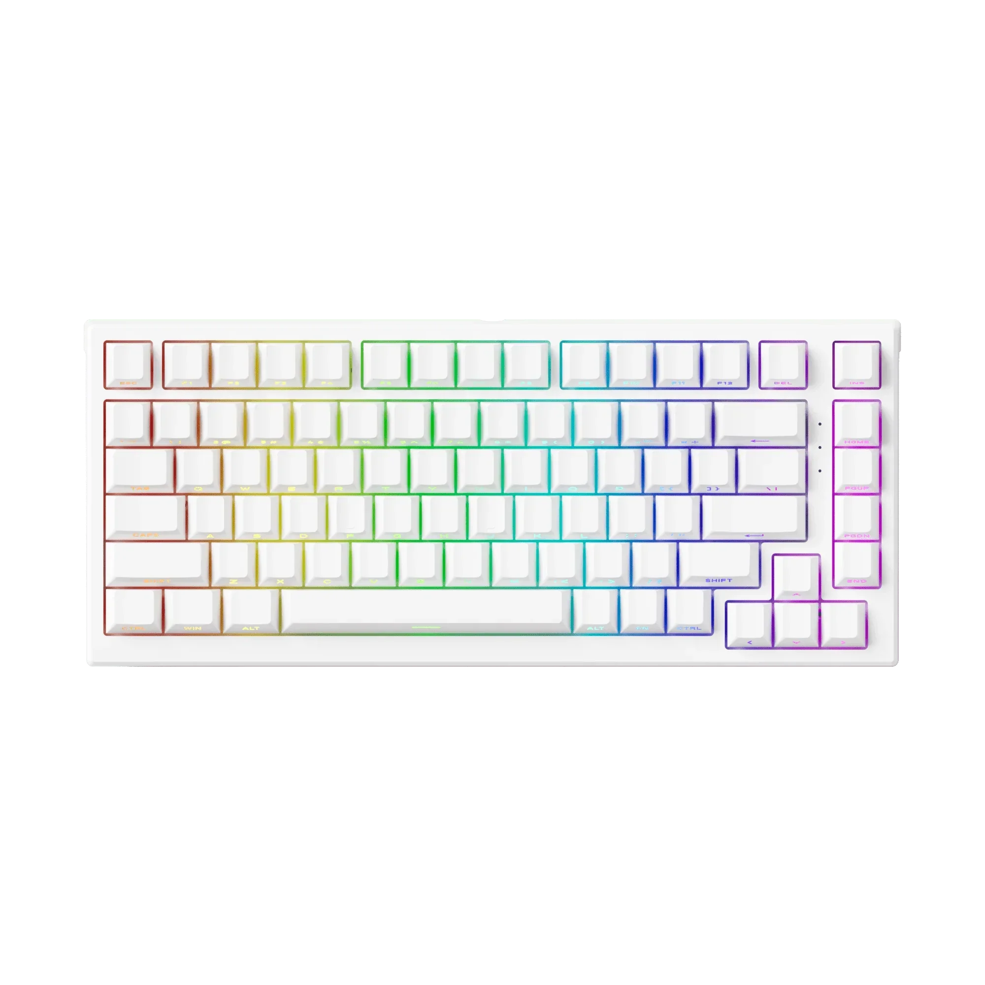 Biała klawiatura mechaniczna z RGB, idealna do home office i personalizacji desk setupu