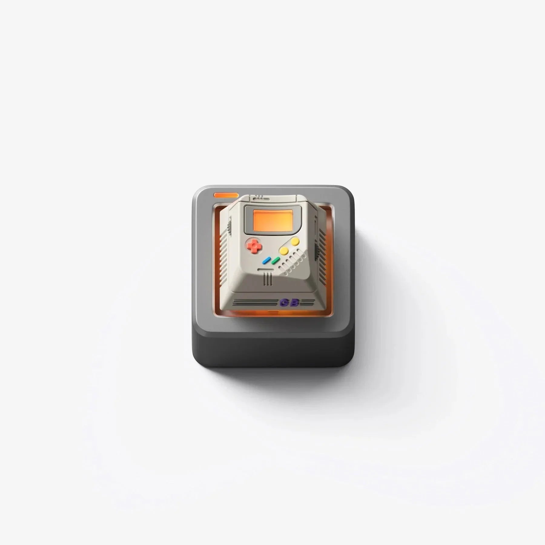 Mechaniczny keycap w kształcie retro konsoli gier z klawiszami i ekranem