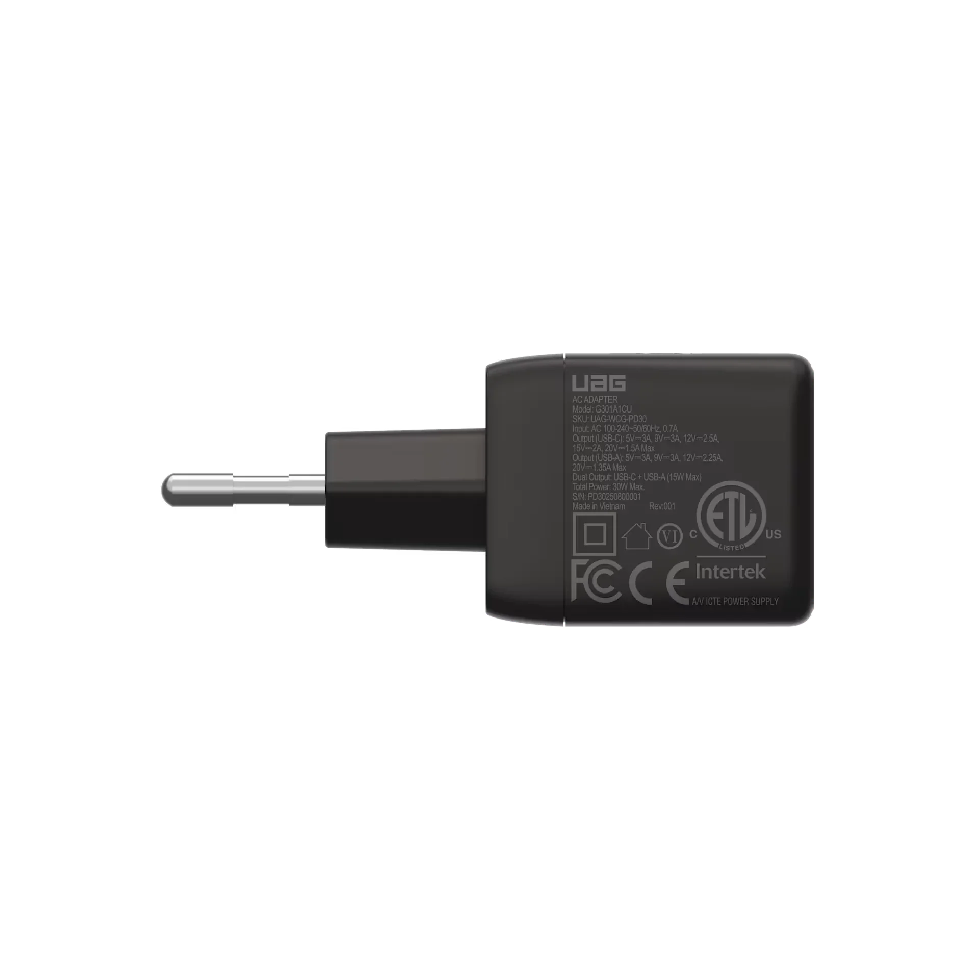 Czarny ładowarka USB-C i USB-A 30W do biurka, idealna dla home office i desk setupu