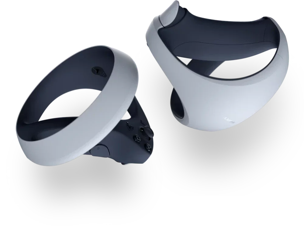 Białe kontrolery VR z czarnymi elementami, idealne do gier i pracy wirtualnej