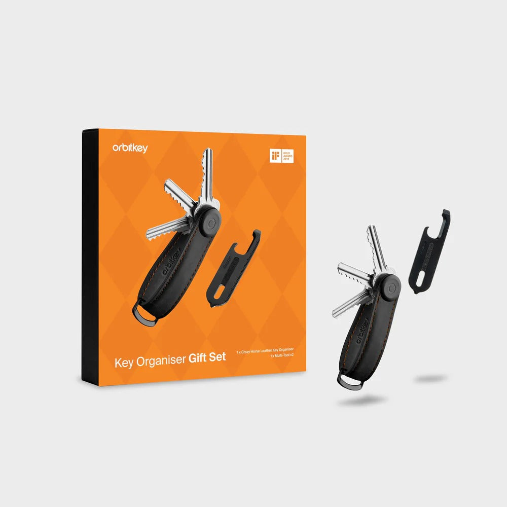 Orbitkey - Key Organizer Crazy Horse + Multi-Tool v2 Set - Zestaw Organizer do Kluczy + Multitool
