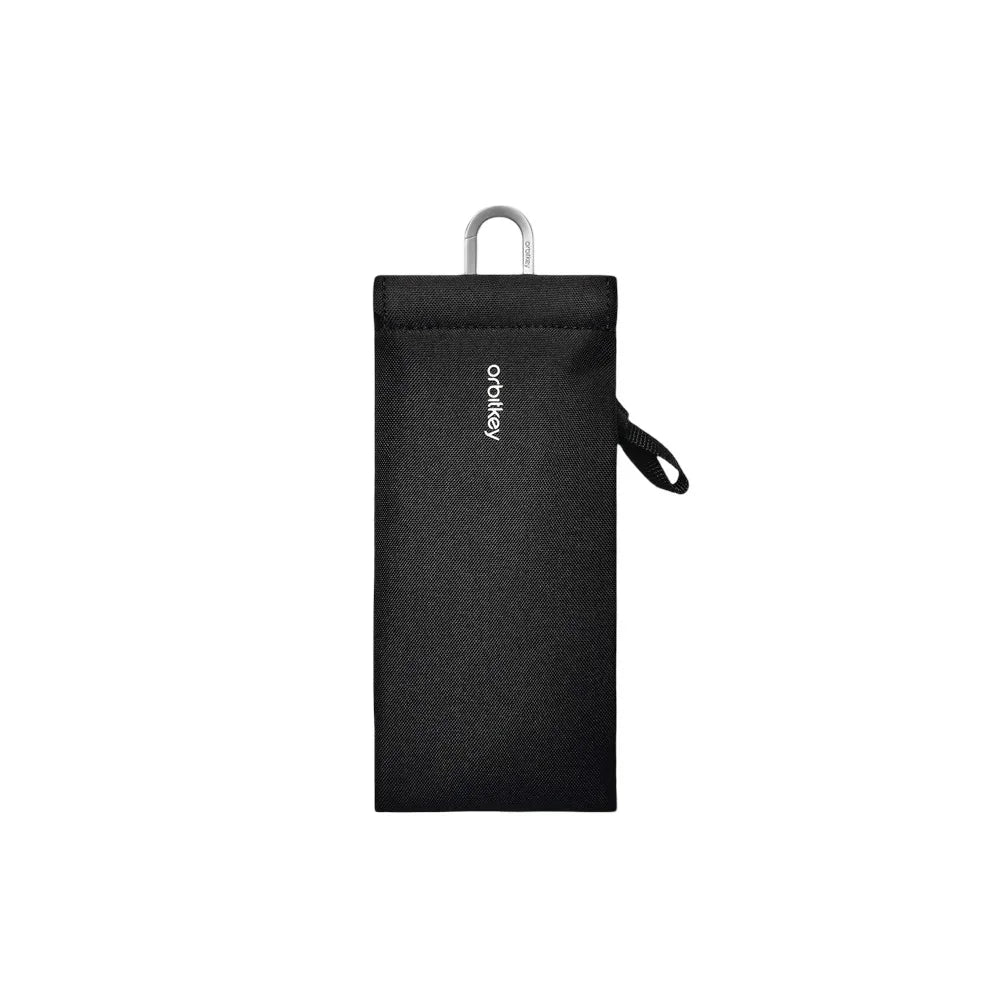 Czarna torba na akcesoria biurowe Orbitkey z uchwytem, idealna do organizacji desk setupu i home office