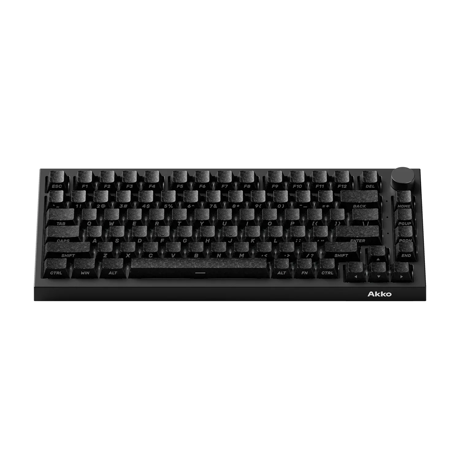 Czarna klawiatura mechaniczna Akko z personalizowanymi keycapami, idealna do home office i desk setupu