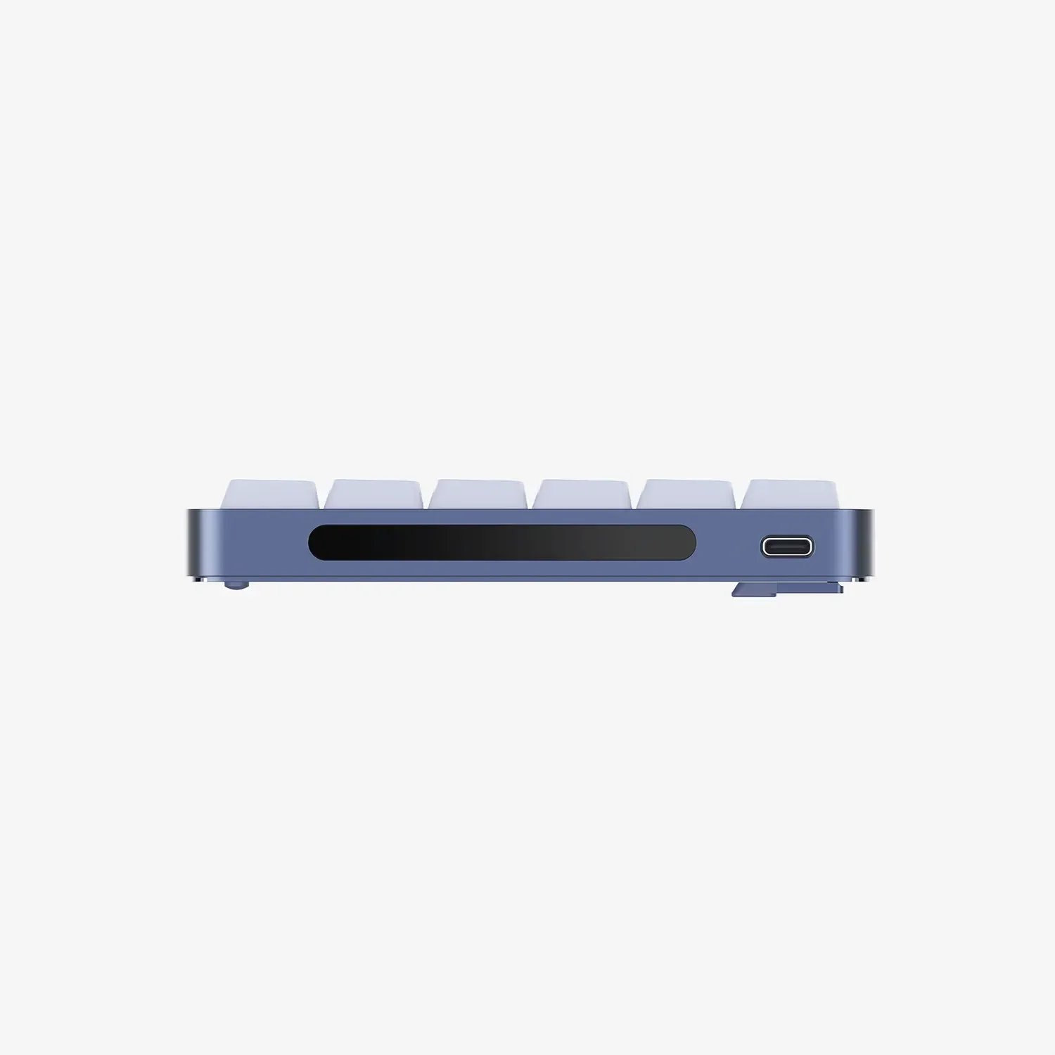 Mechaniczna klawiatura z białymi keycapami i portem USB-C, idealna do home office