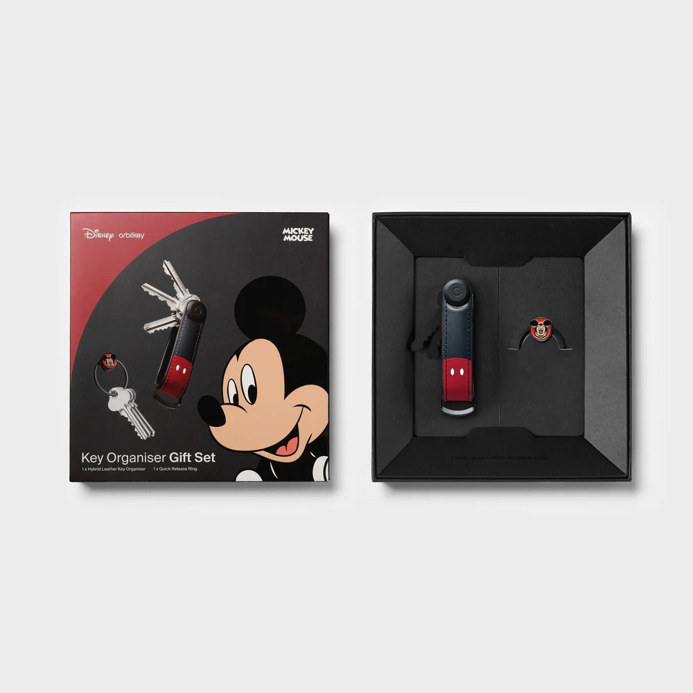 Orbitkey X Disney - Mickey Mouse Hybrid Leather Key Organiser + Ring v2 Kit - Mickey Mouse Hybrydowy Skórzany Organizer Na Klucze + Zestaw Z Pierścieniem v2 Kit
