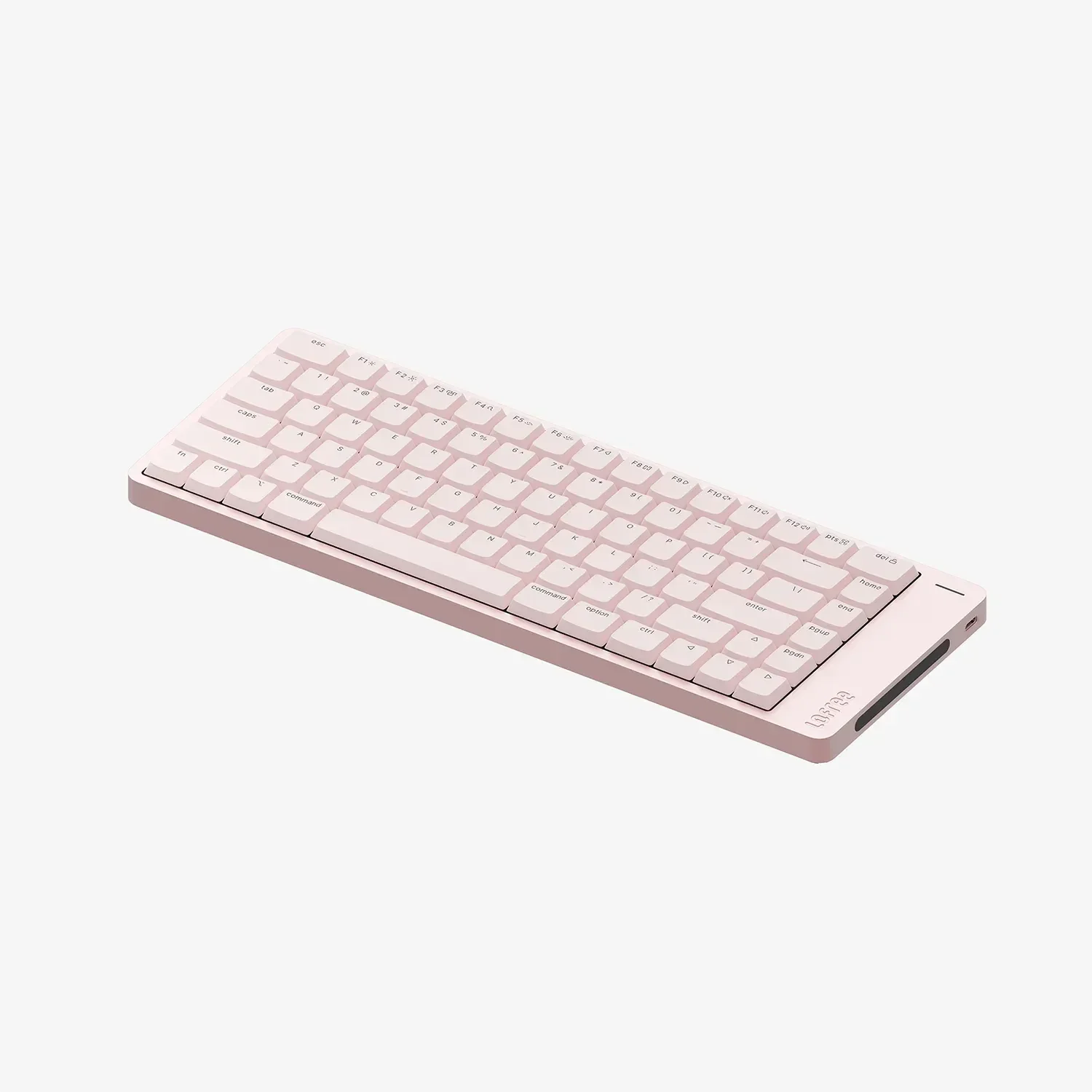 Różowa klawiatura mechaniczna z białymi klawiszami do Home Office, idealna dla komfortu pracy i personalizacji desk setupu