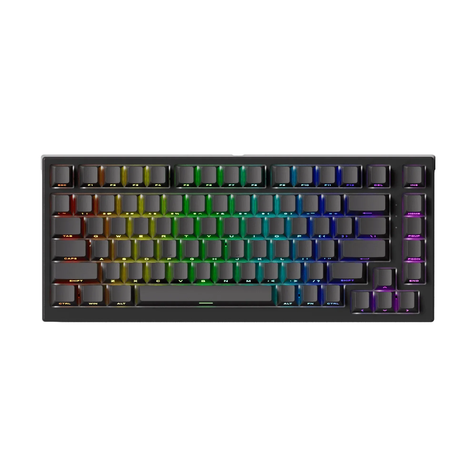 Mechaniczna klawiatura RGB z kolorowym podświetleniem, idealna do home office i personalizacji desk setupu.
