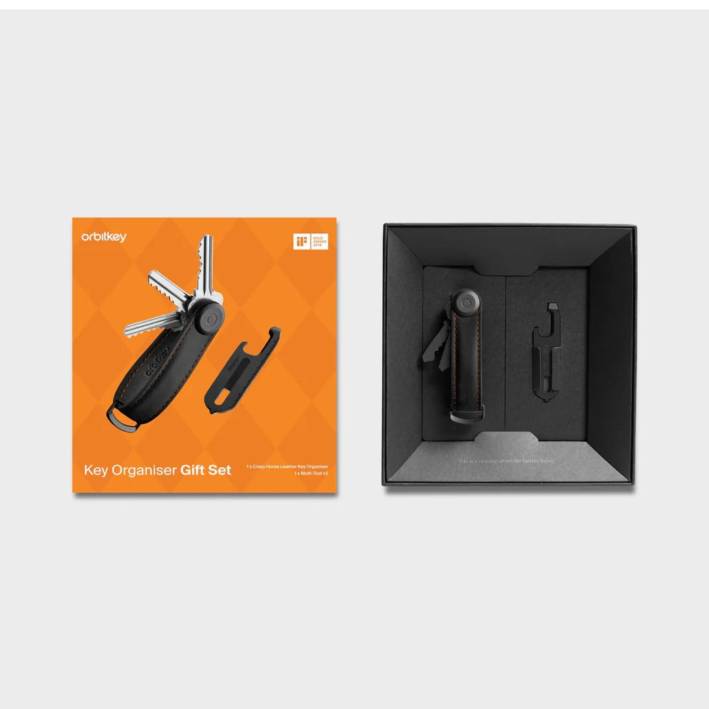 Orbitkey - Key Organizer Crazy Horse + Multi-Tool v2 Set - Zestaw Organizer do Kluczy + Multitool