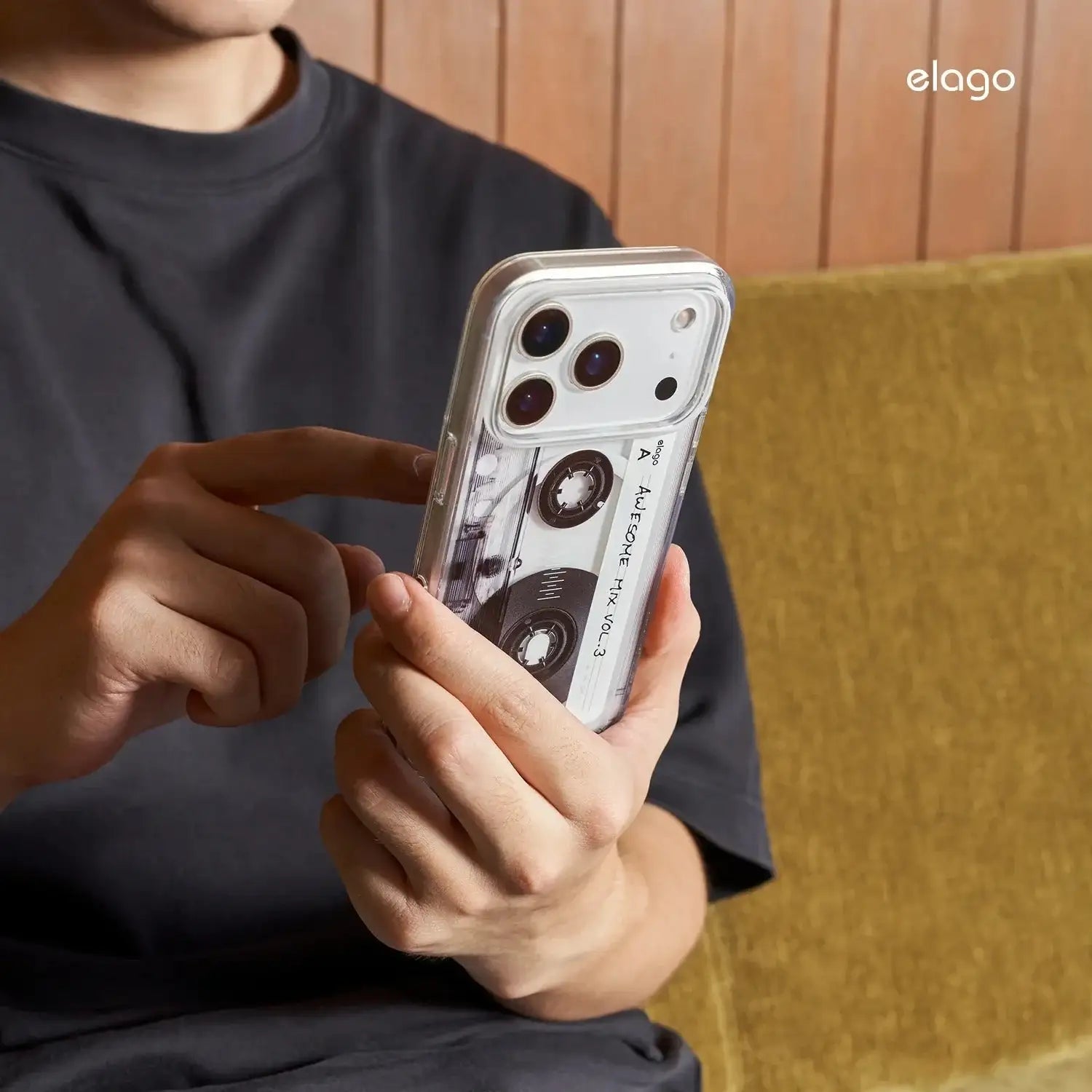 Elago – Cassette Tape 2 Monthly MagSafe do iPhone 17 / Pro / Pro Max / Air - Przezroczyste Etui do iPhone Kaseta