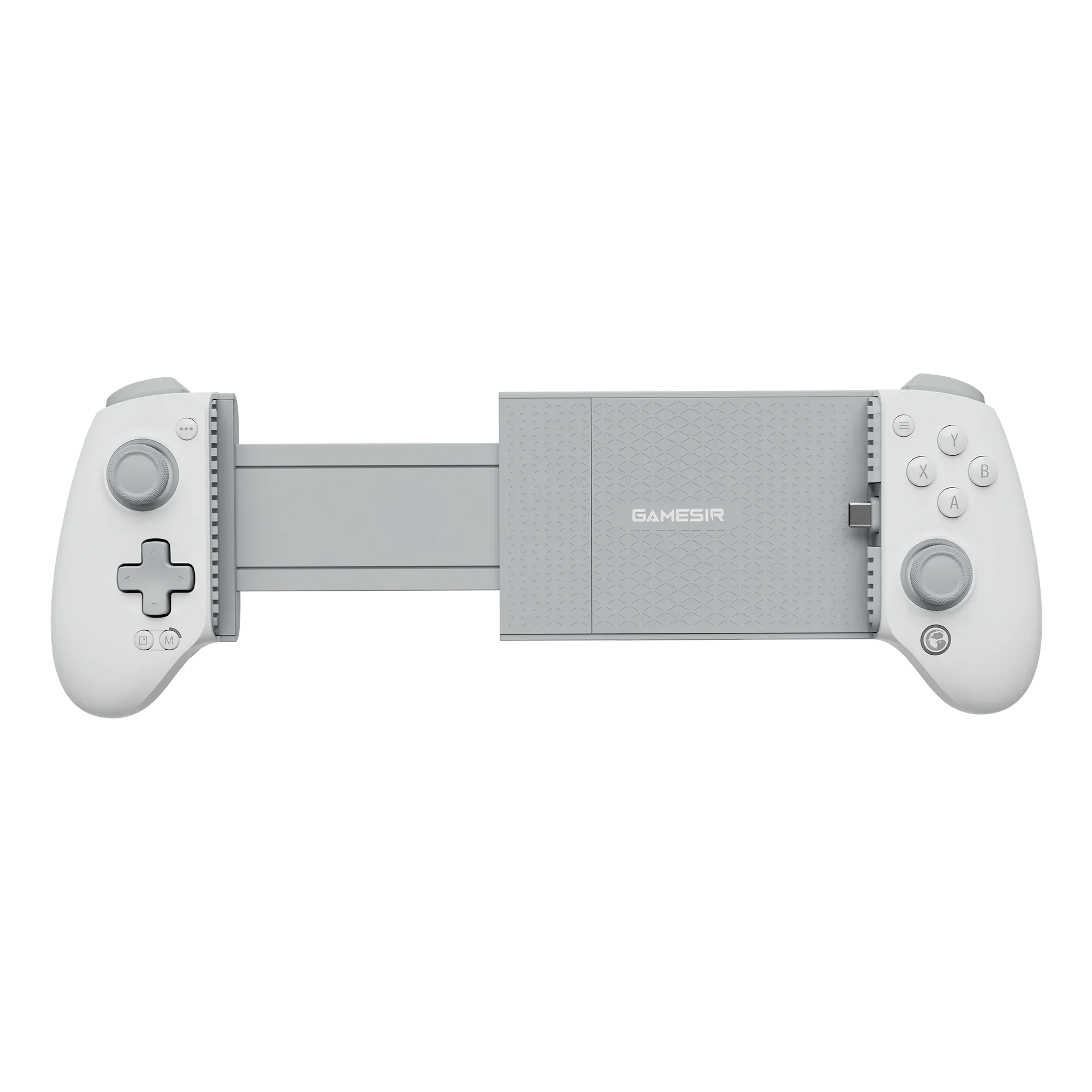Biały kontroler gier Gamesir z ergonomicznymi dżojstikami i przyciskami