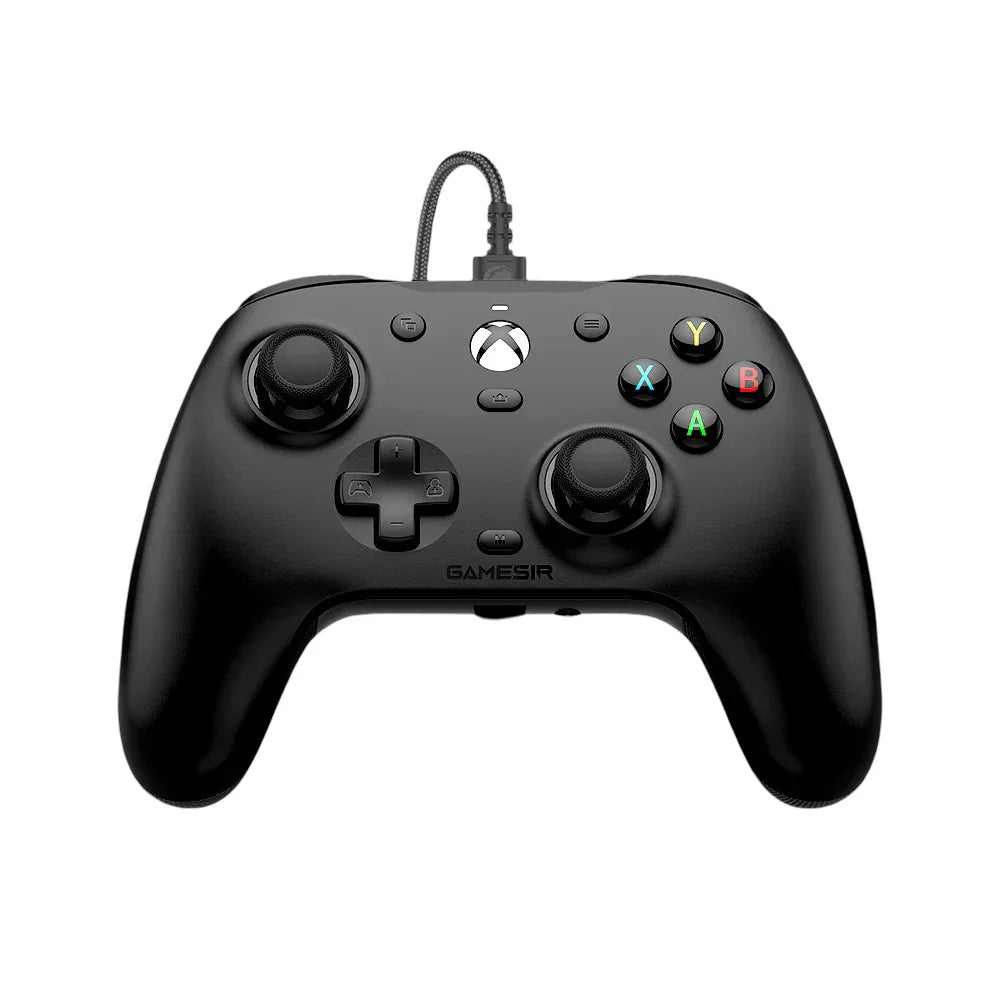 Czarny kontroler gamingowy Gamesir z kablem, idealny do gier na Xbox i PC